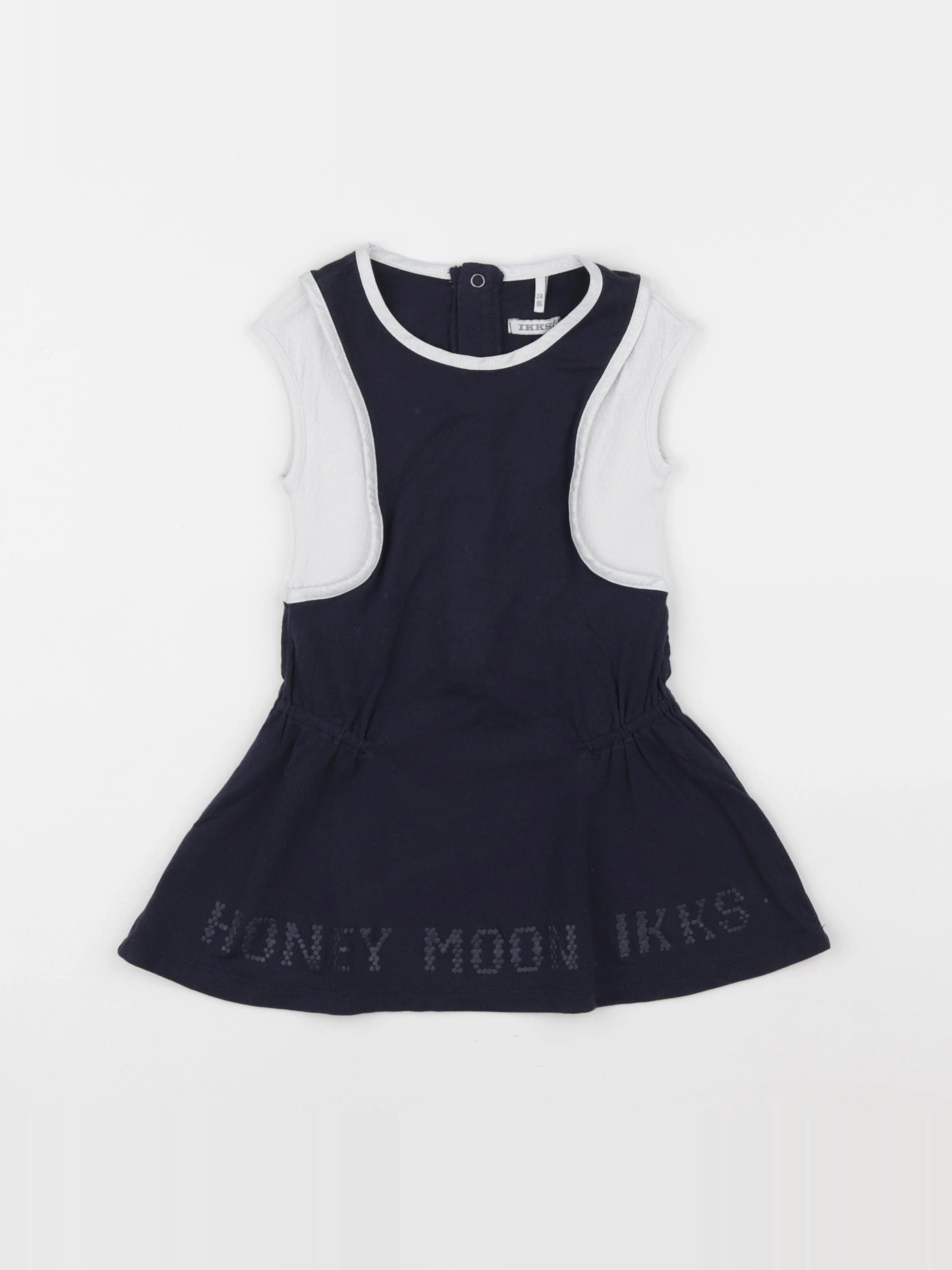 IKKS - robe bleu, gris - 2 ans