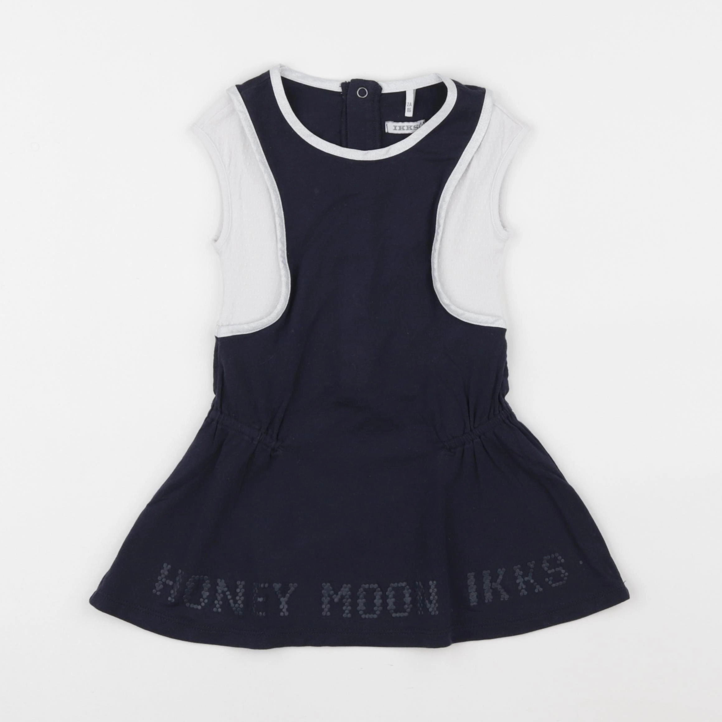 IKKS - robe bleu, gris - 2 ans