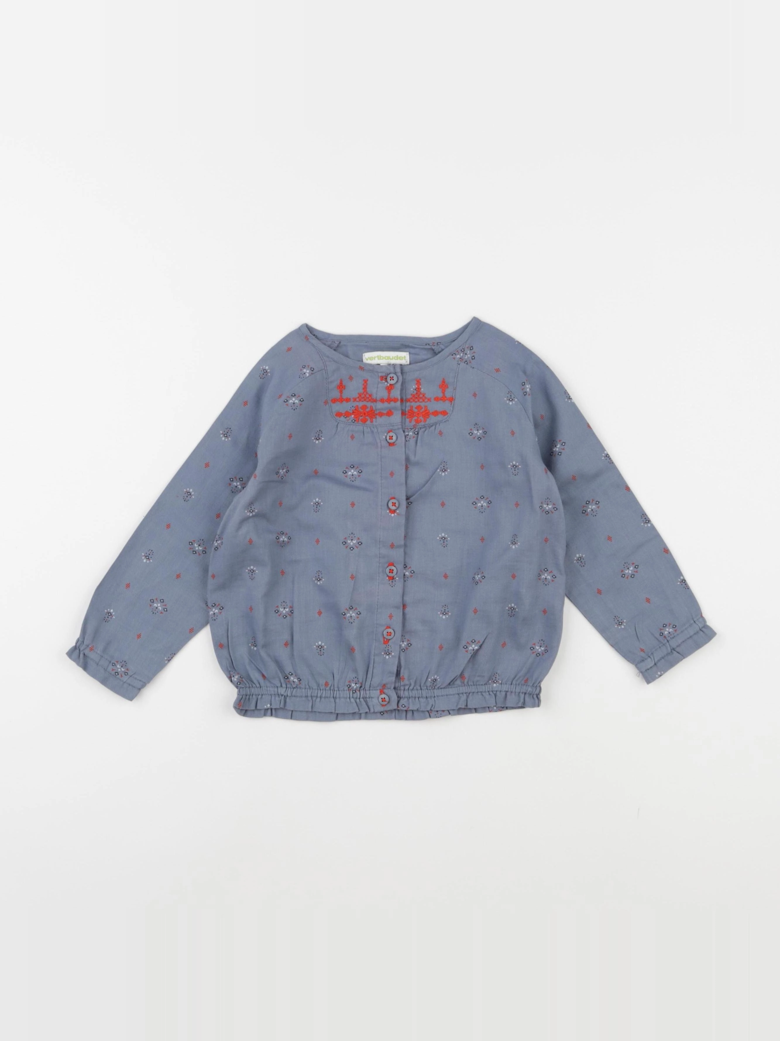Vertbaudet - blouse bleu - 2 ans