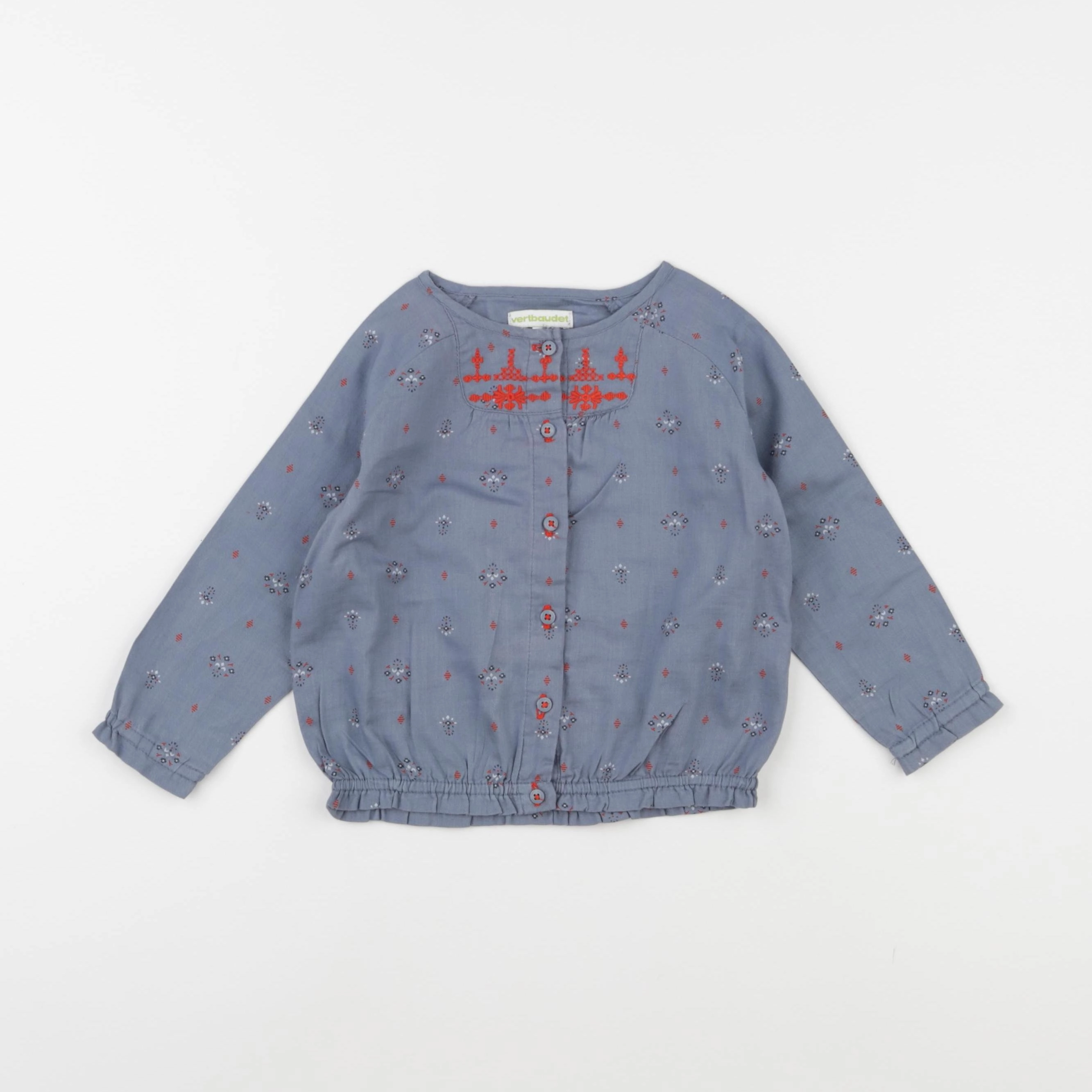 Vertbaudet - blouse bleu - 2 ans
