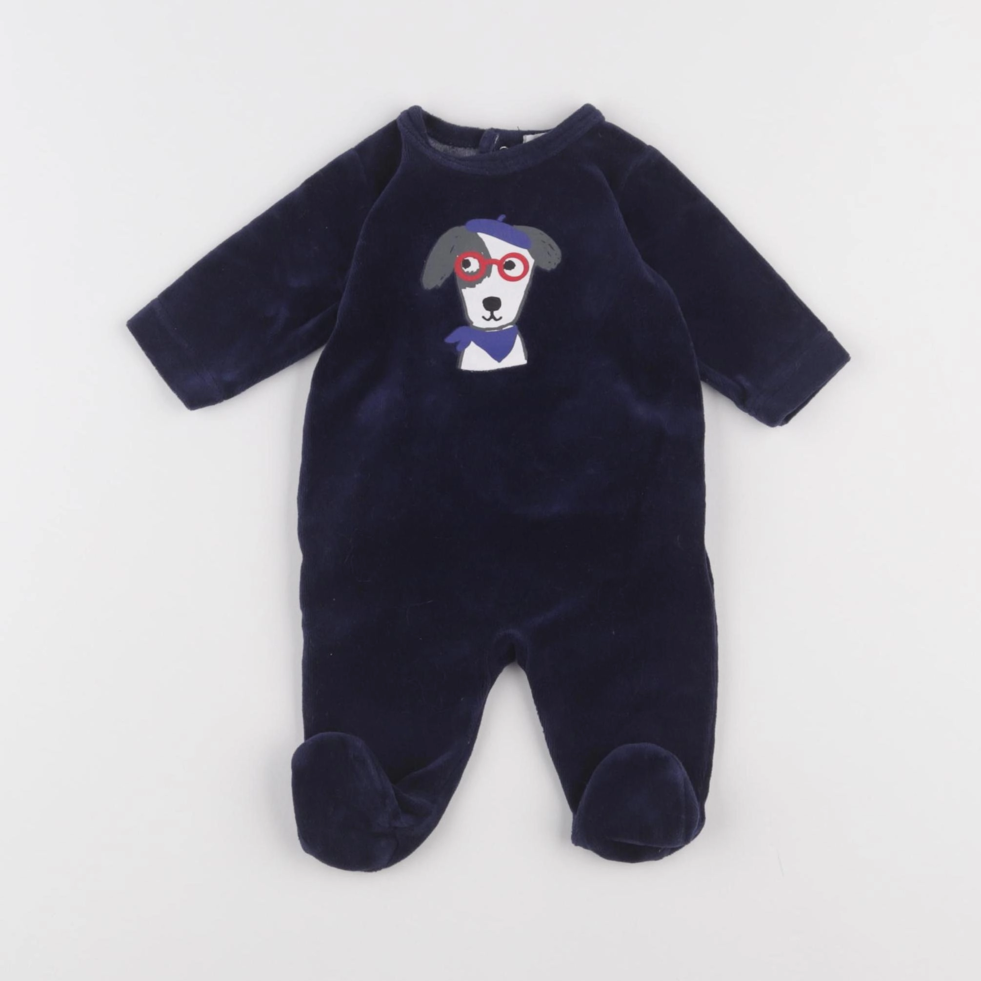 Boutchou - pyjama velours bleu - 1 mois