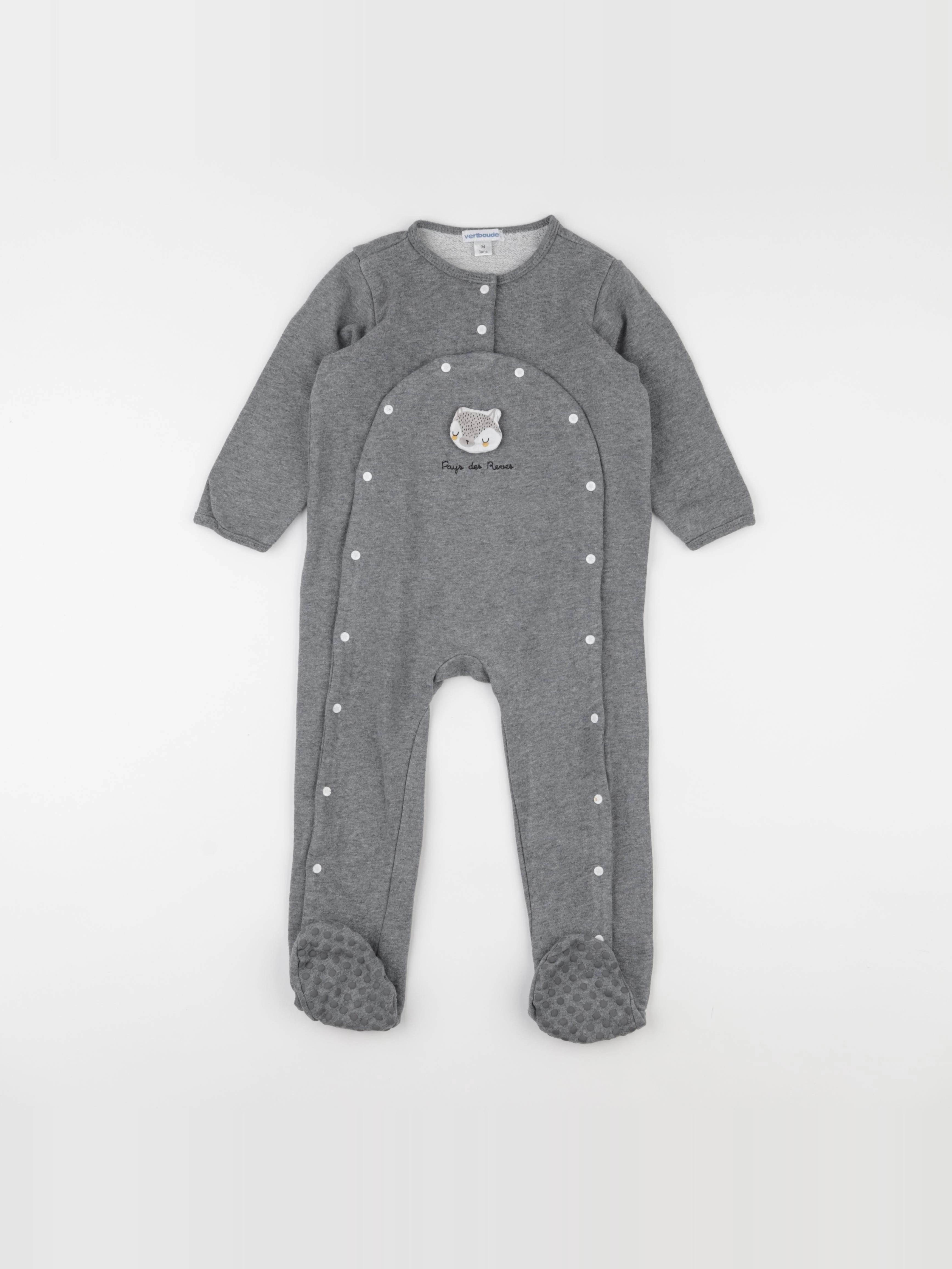 Vertbaudet - pyjama coton gris - 3 ans
