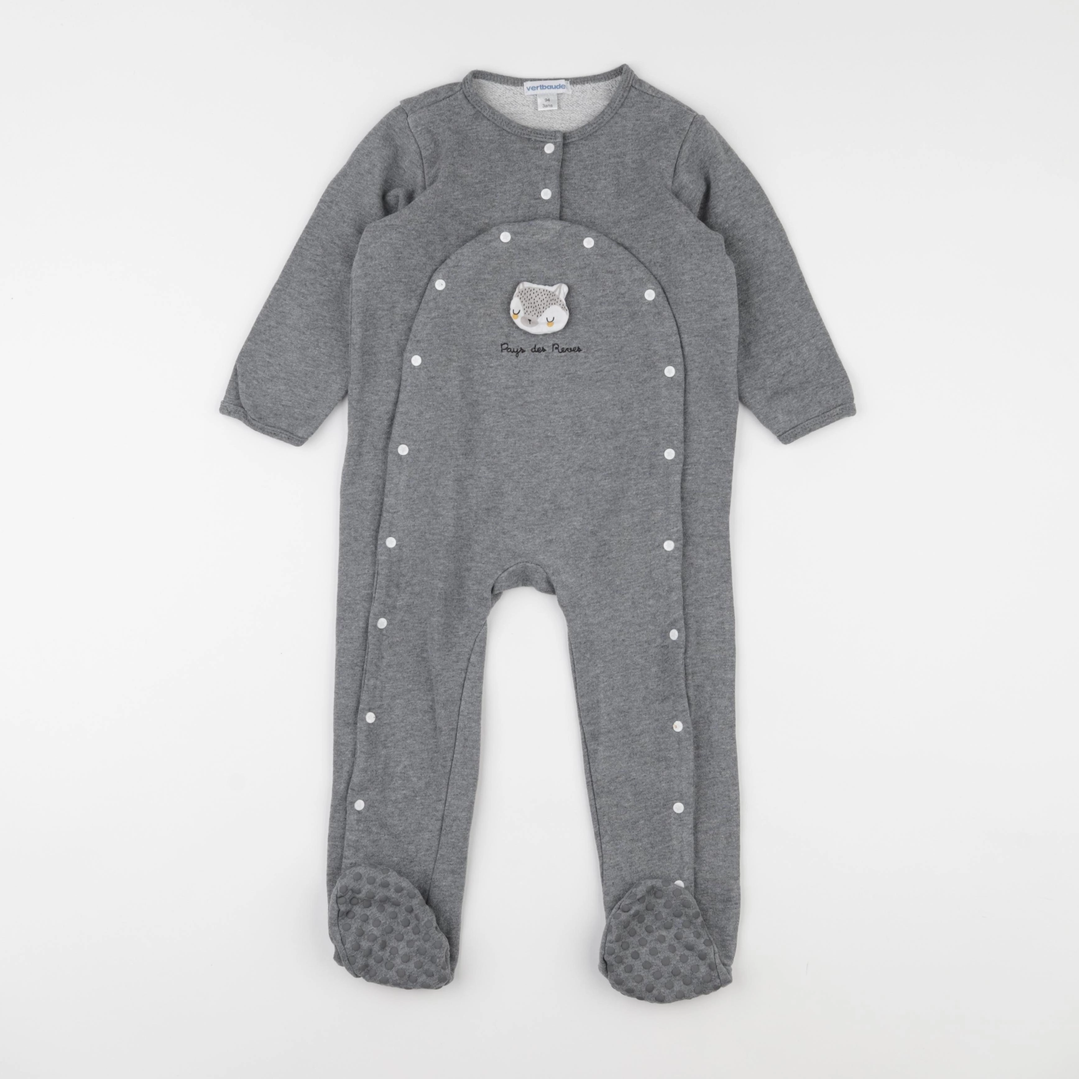 Vertbaudet - pyjama coton gris - 3 ans