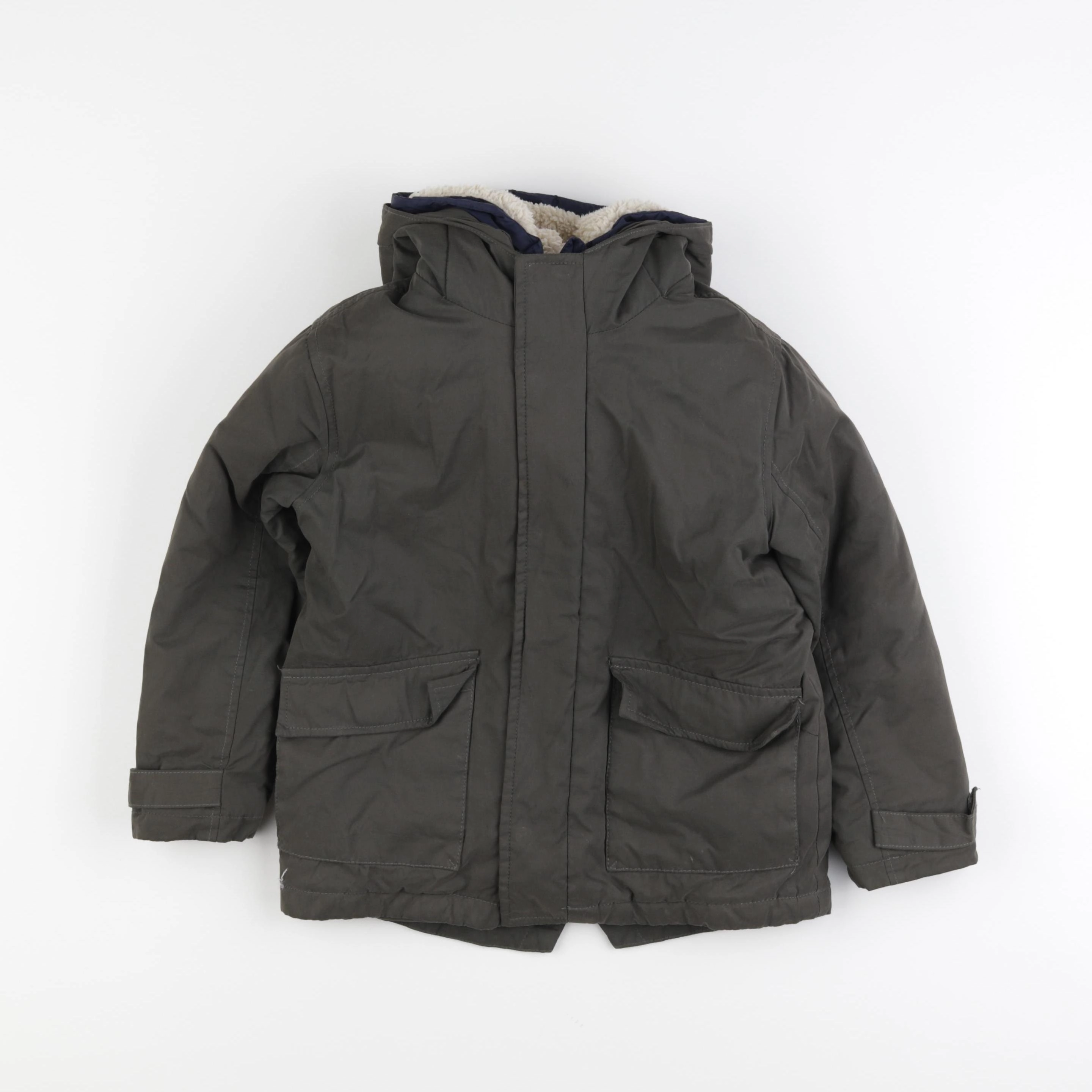 Vertbaudet - manteau doublure amovible vert - 6 ans
