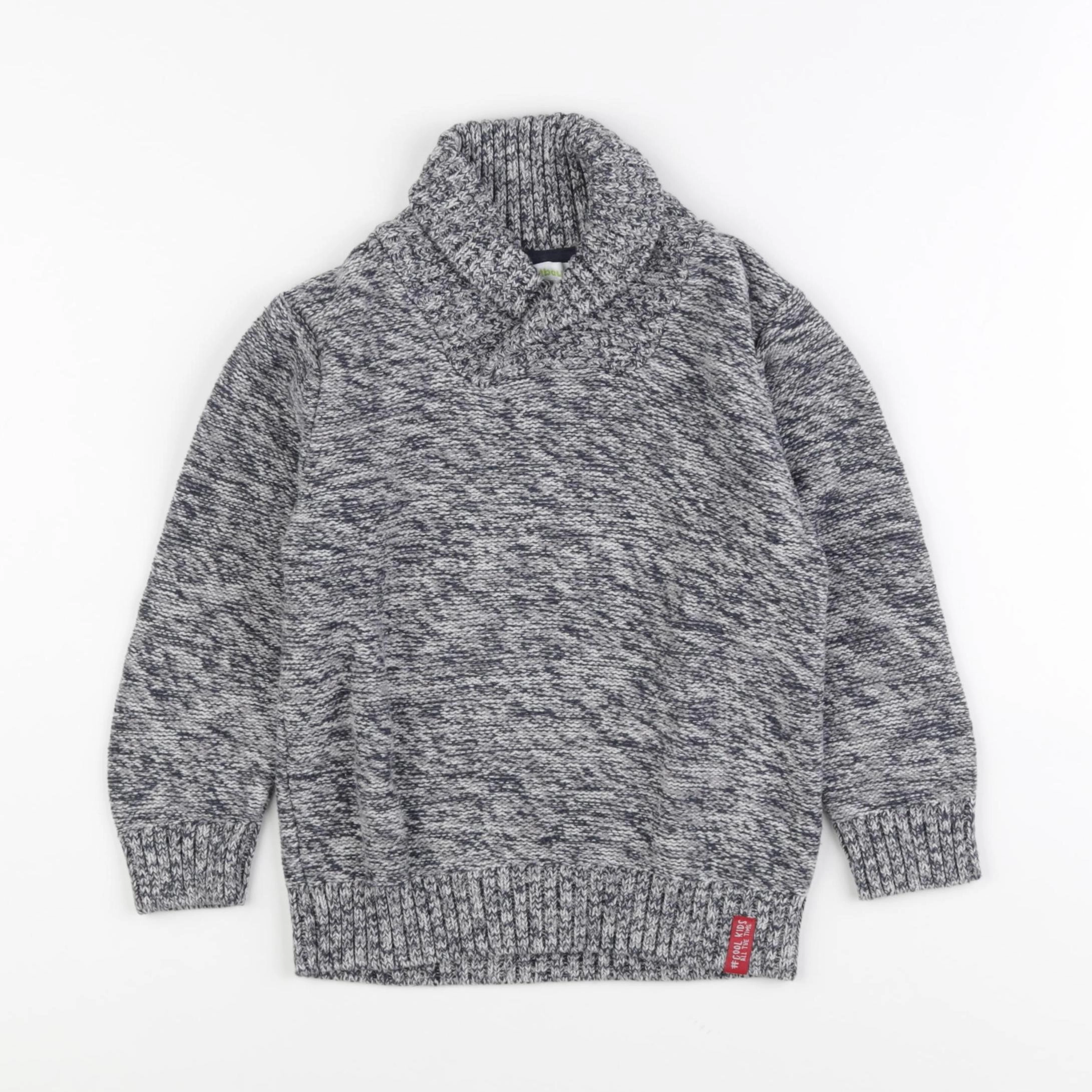 Vertbaudet - pull blanc, bleu - 5 ans