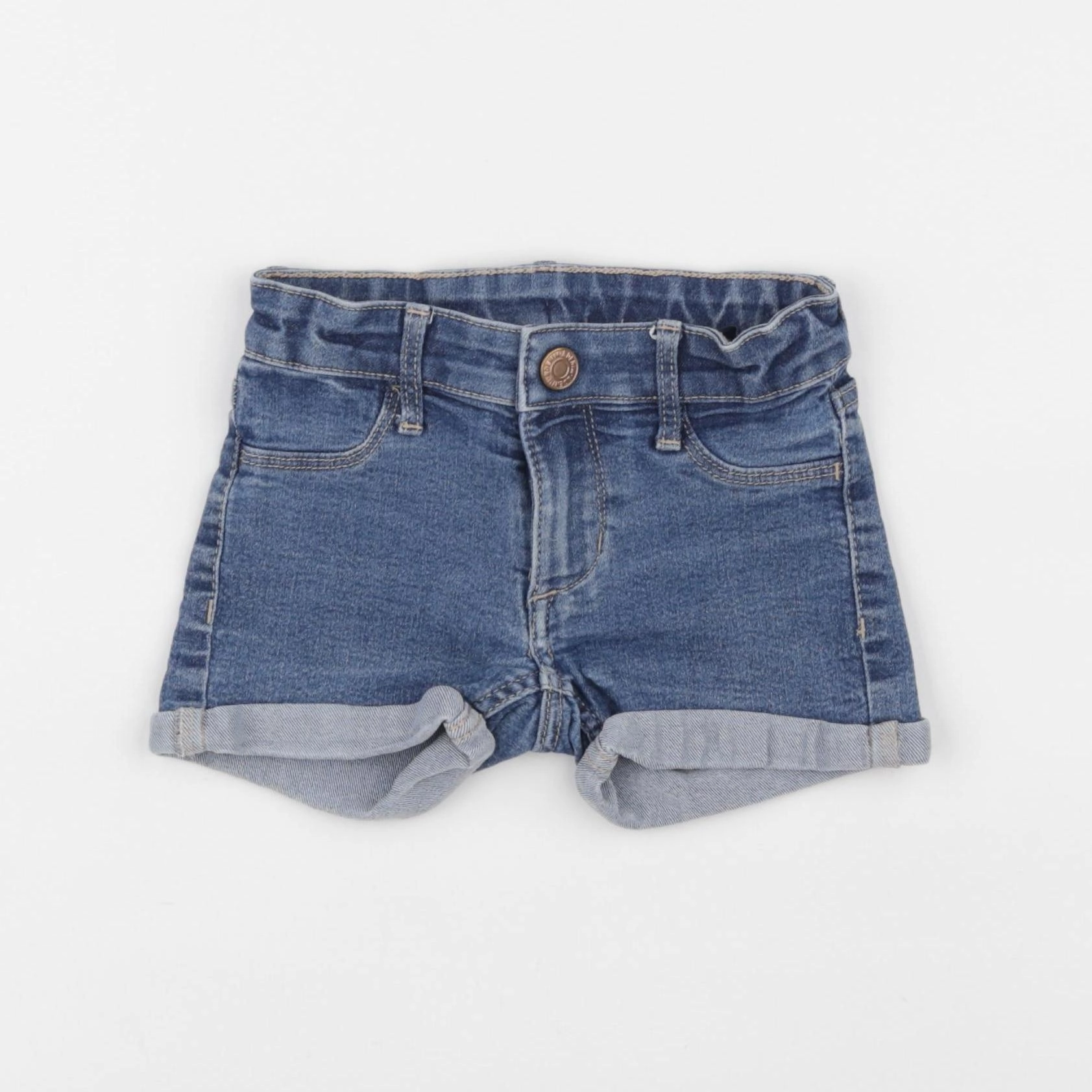 H&M - short bleu - 18/24 mois
