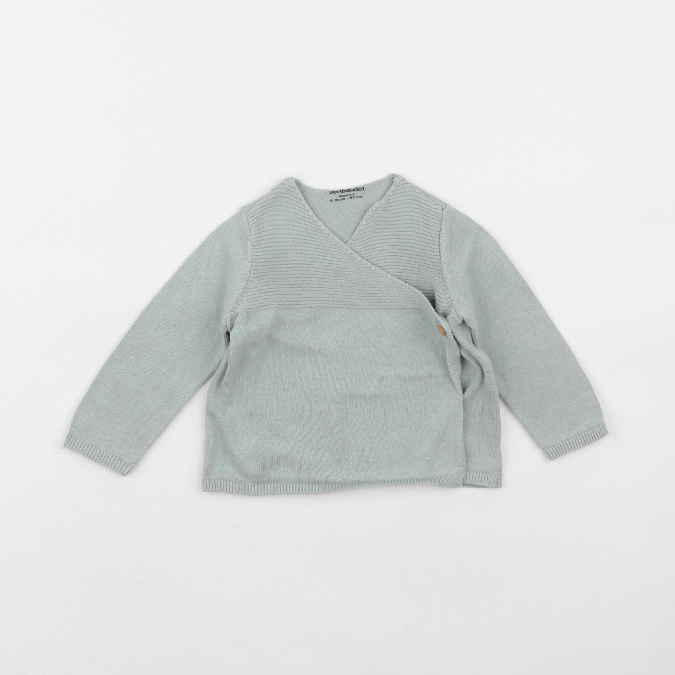 Vertbaudet - gilet vert - 6 mois