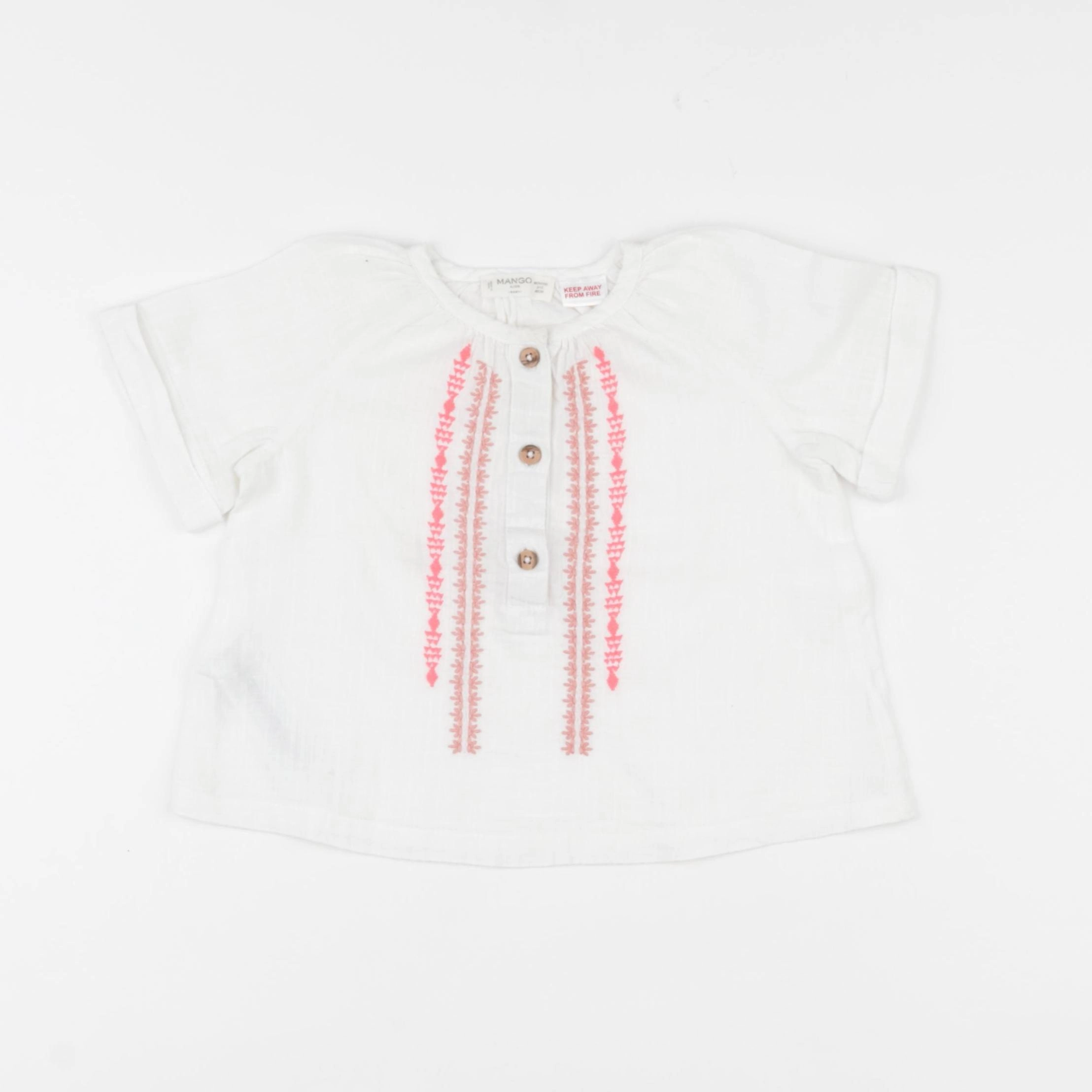 Mango - blouse blanc - 9/12 mois