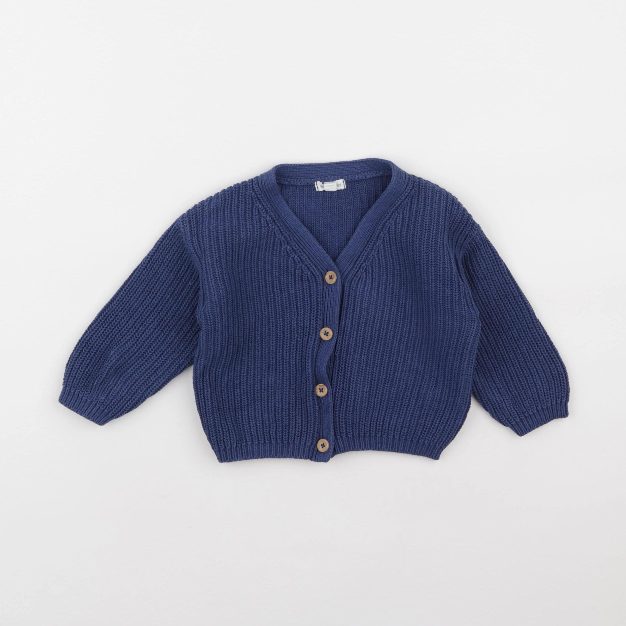 Vertbaudet - gilet bleu - 12 mois