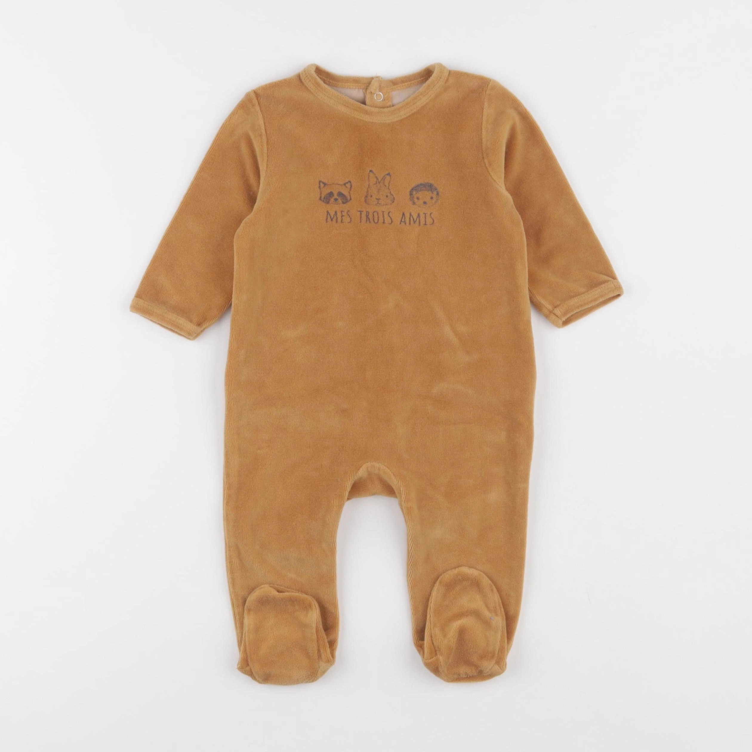 Vertbaudet - pyjama velours marron - 6 mois