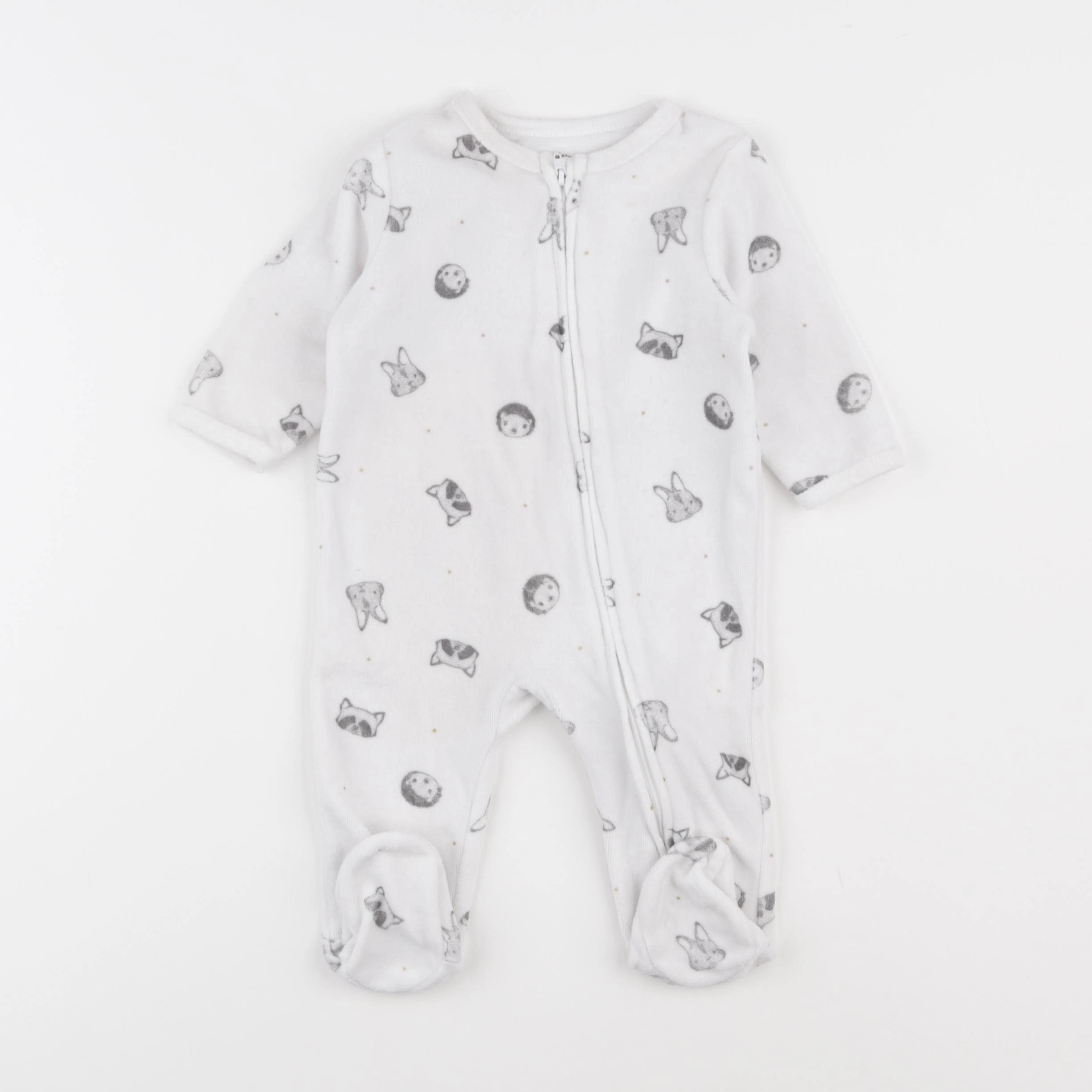 Vertbaudet - pyjama velours beige - 6 mois