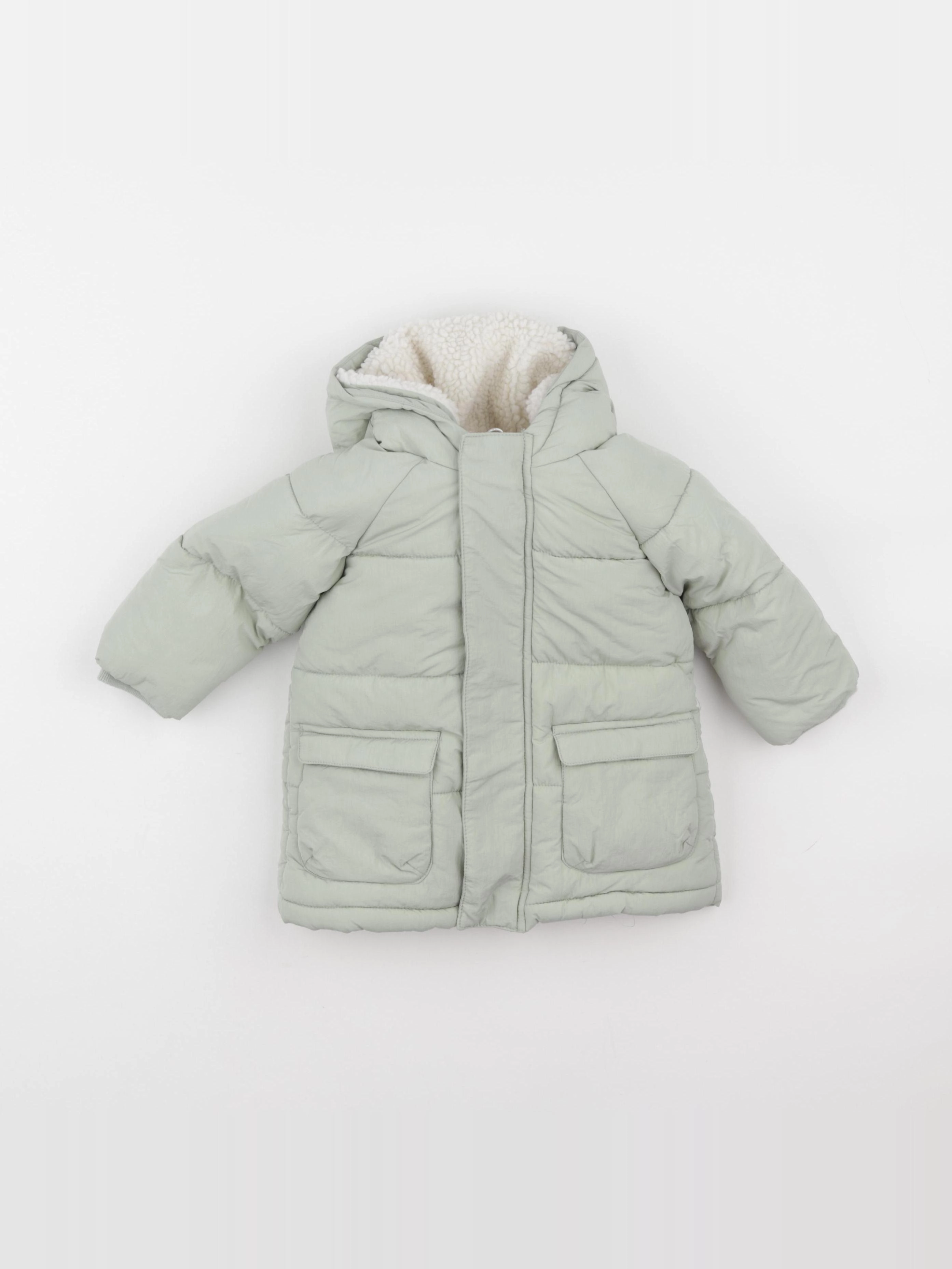 Vertbaudet - manteau vert - 9 mois