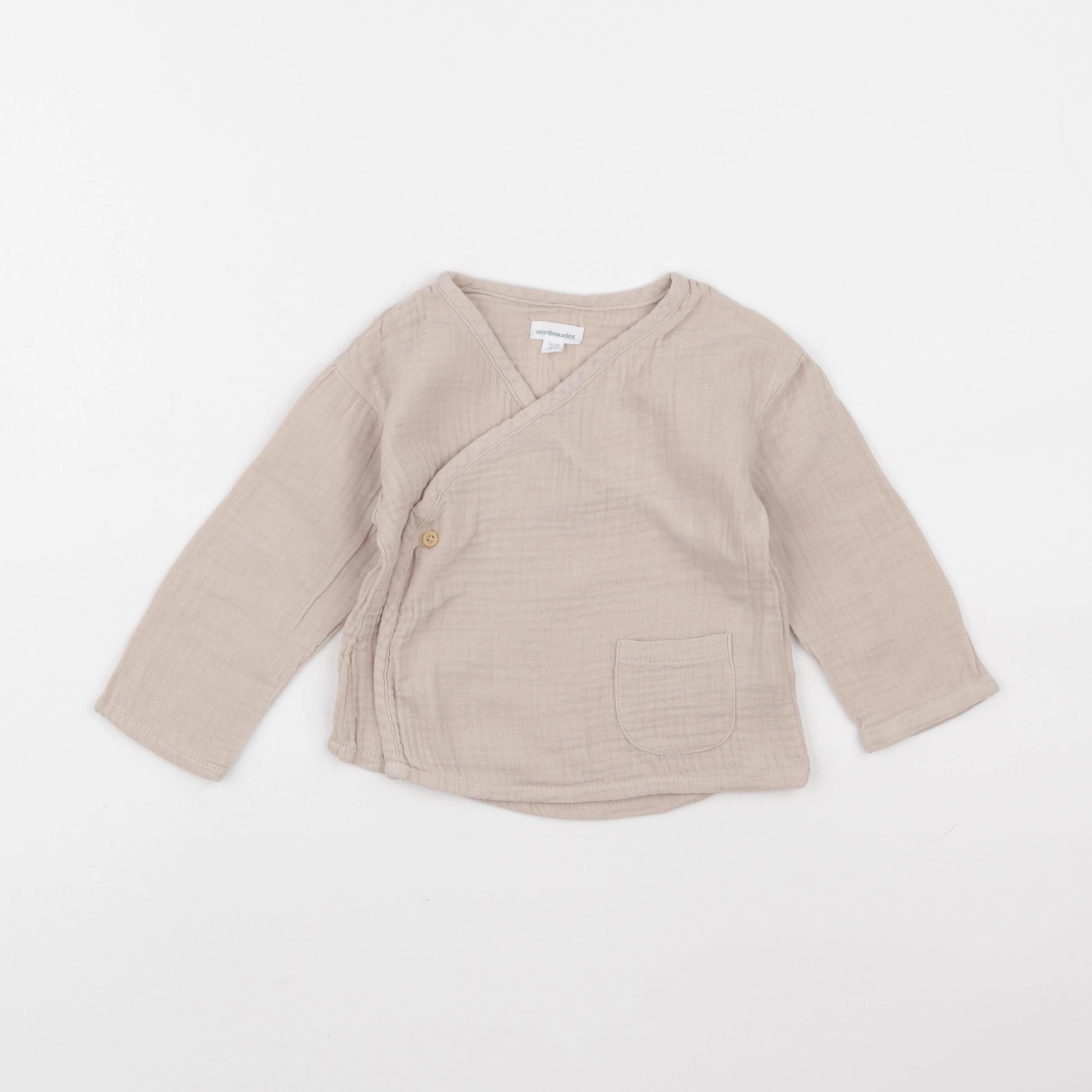 Vertbaudet - tee-shirt marron - 12 mois