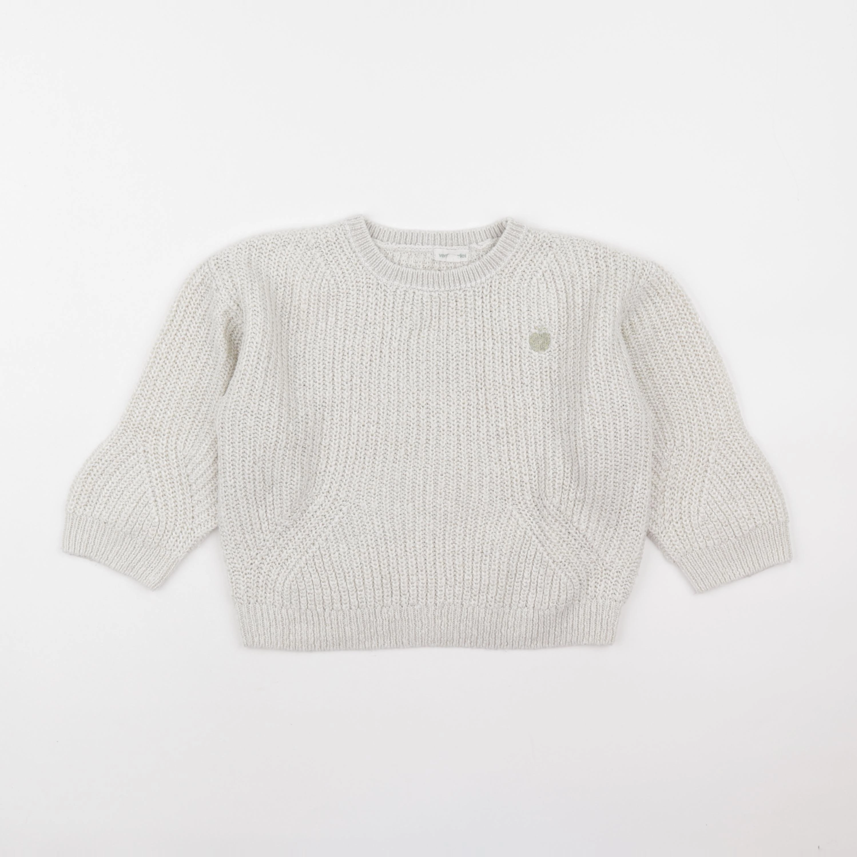 Vertbaudet - pull beige, or - 6 ans