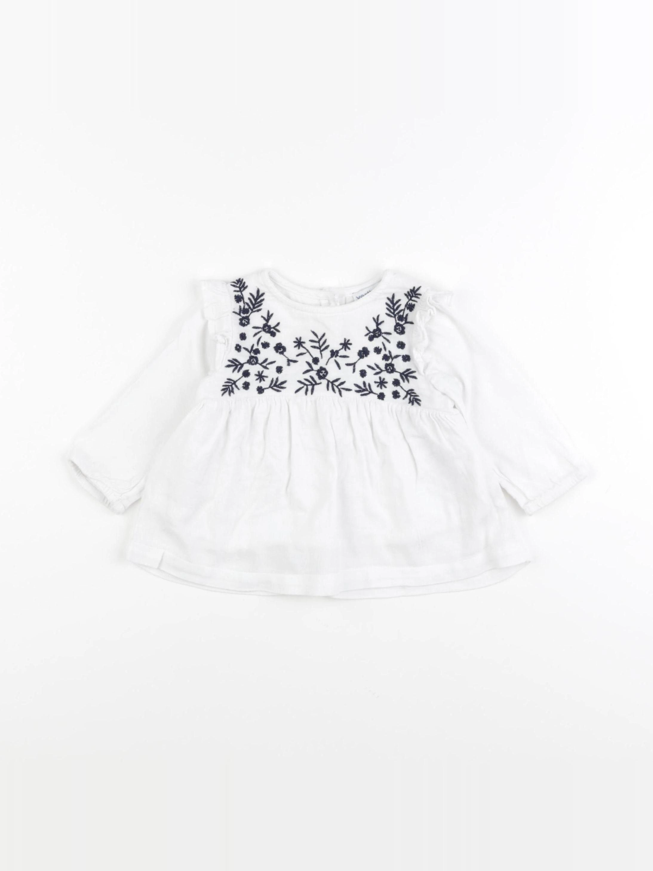 Vertbaudet - blouse blanc, bleu - 6 mois