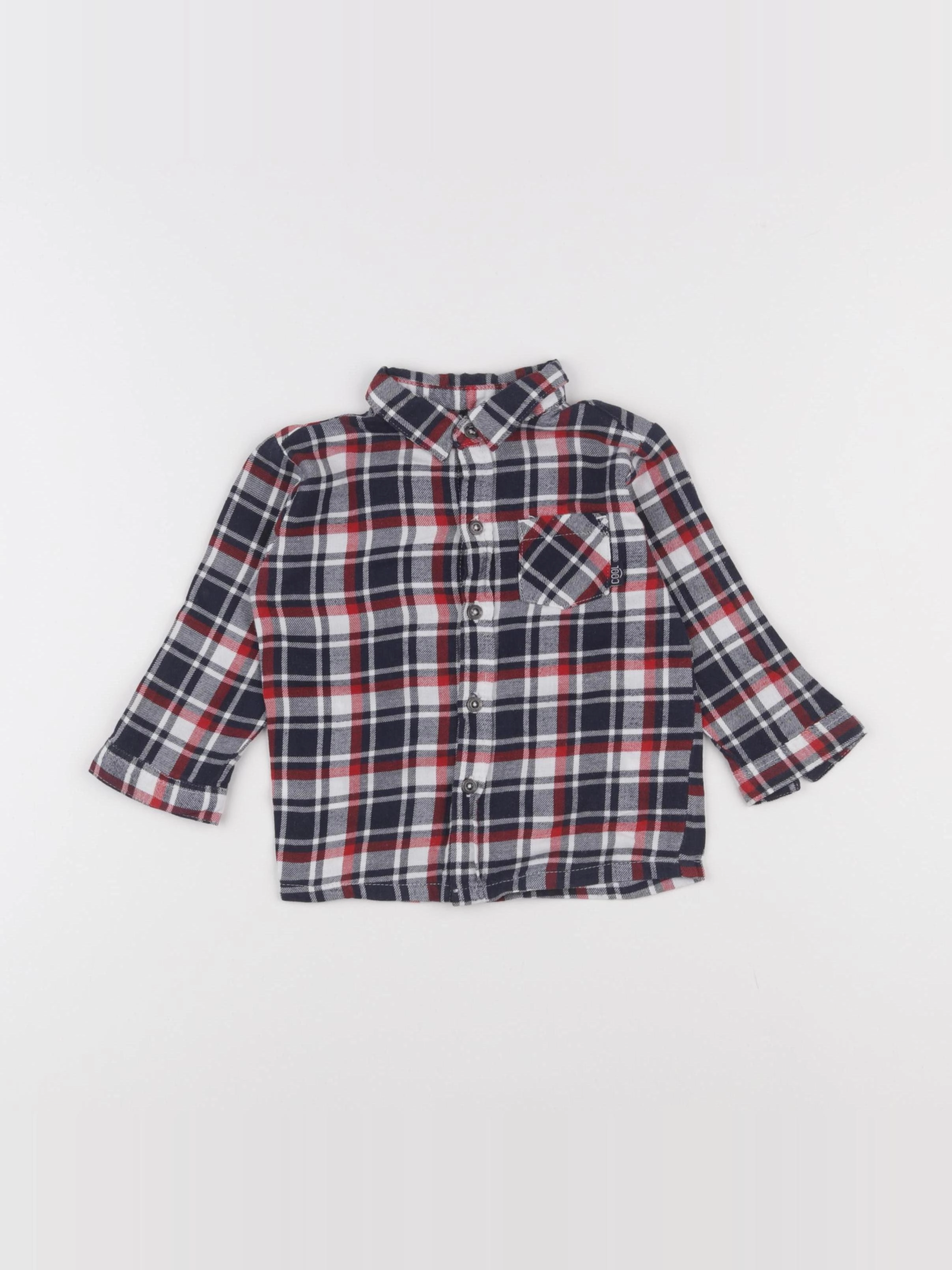Vertbaudet - chemise multicolore - 12 mois