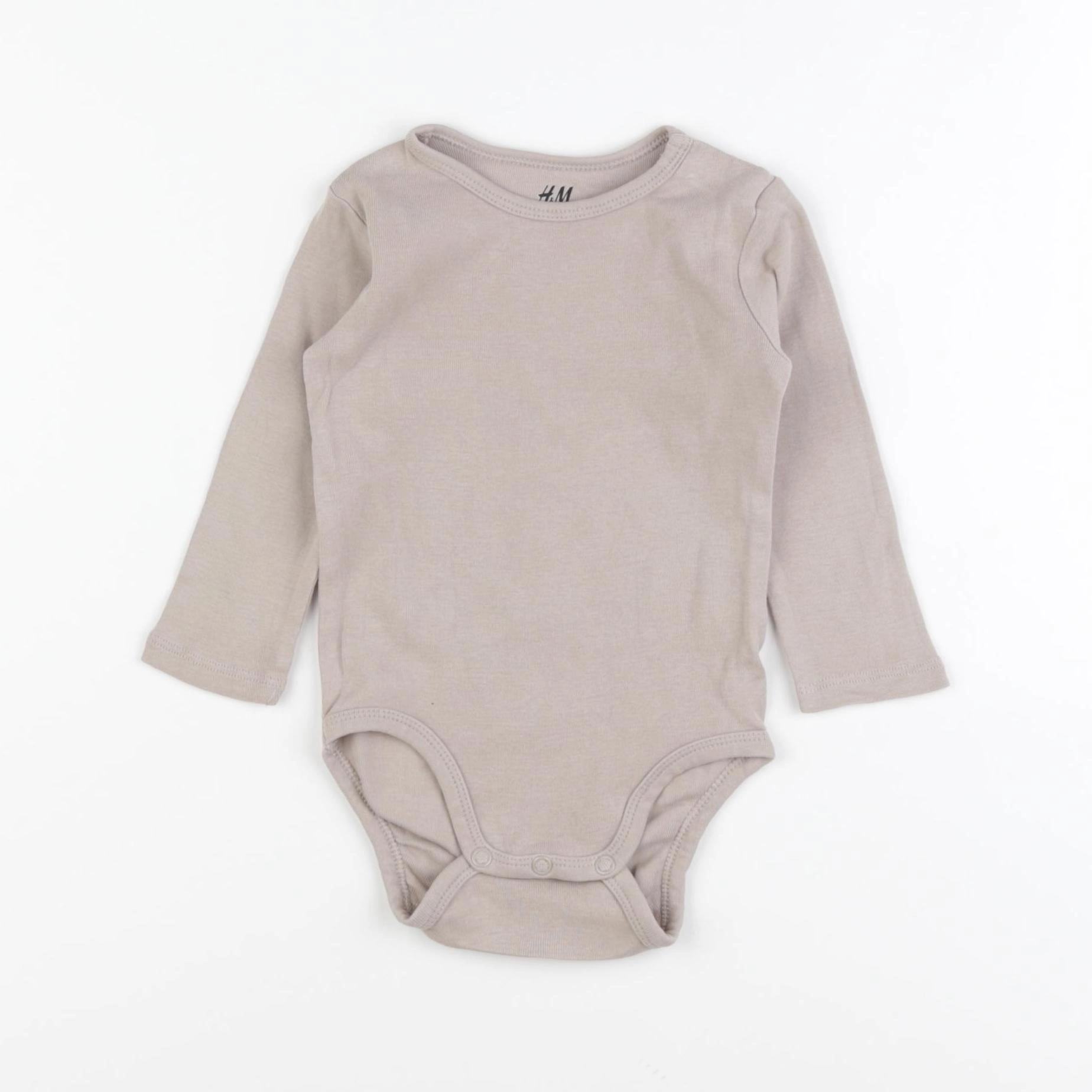H&M - body marron - 6/9 mois
