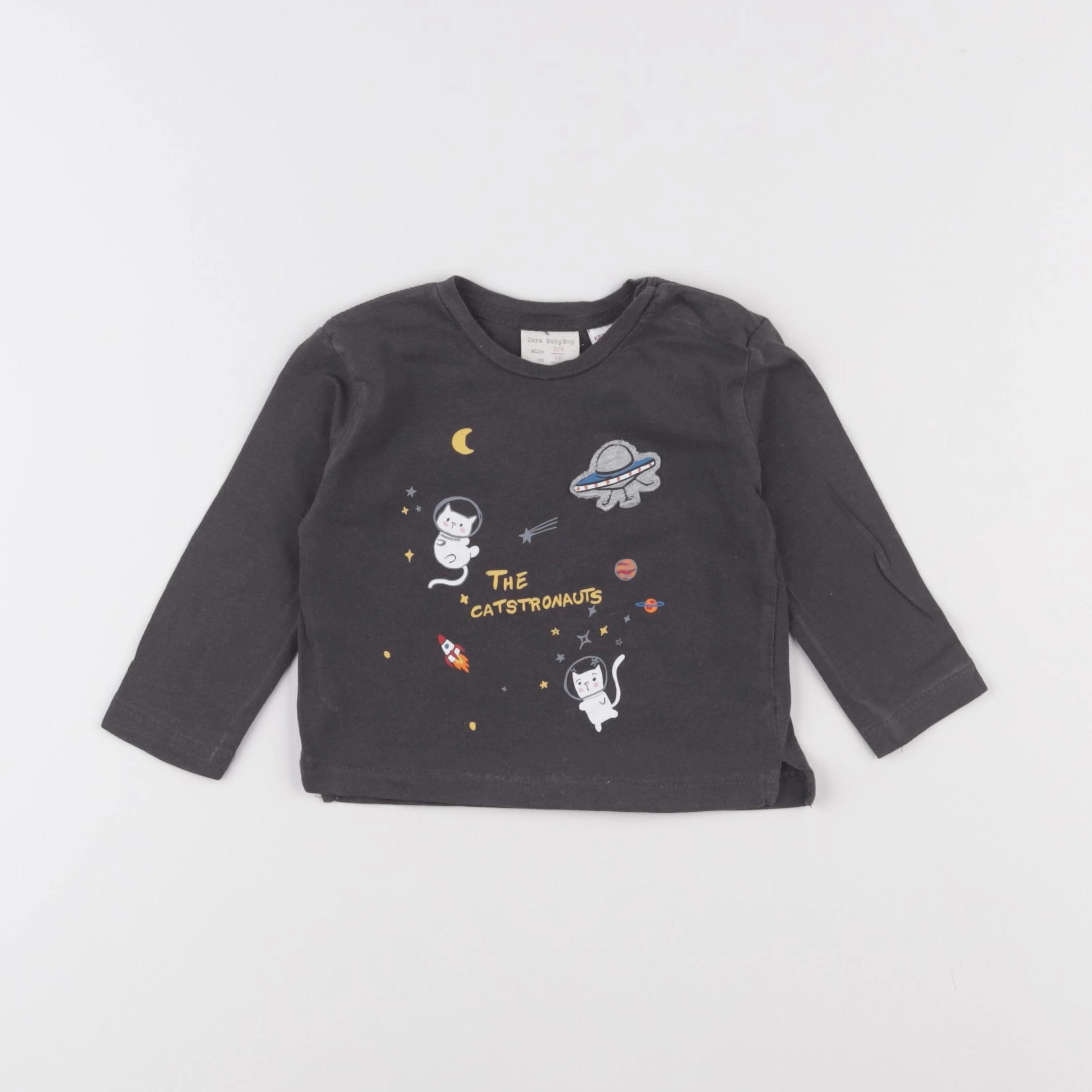 Zara - tee-shirt gris - 3/6 mois