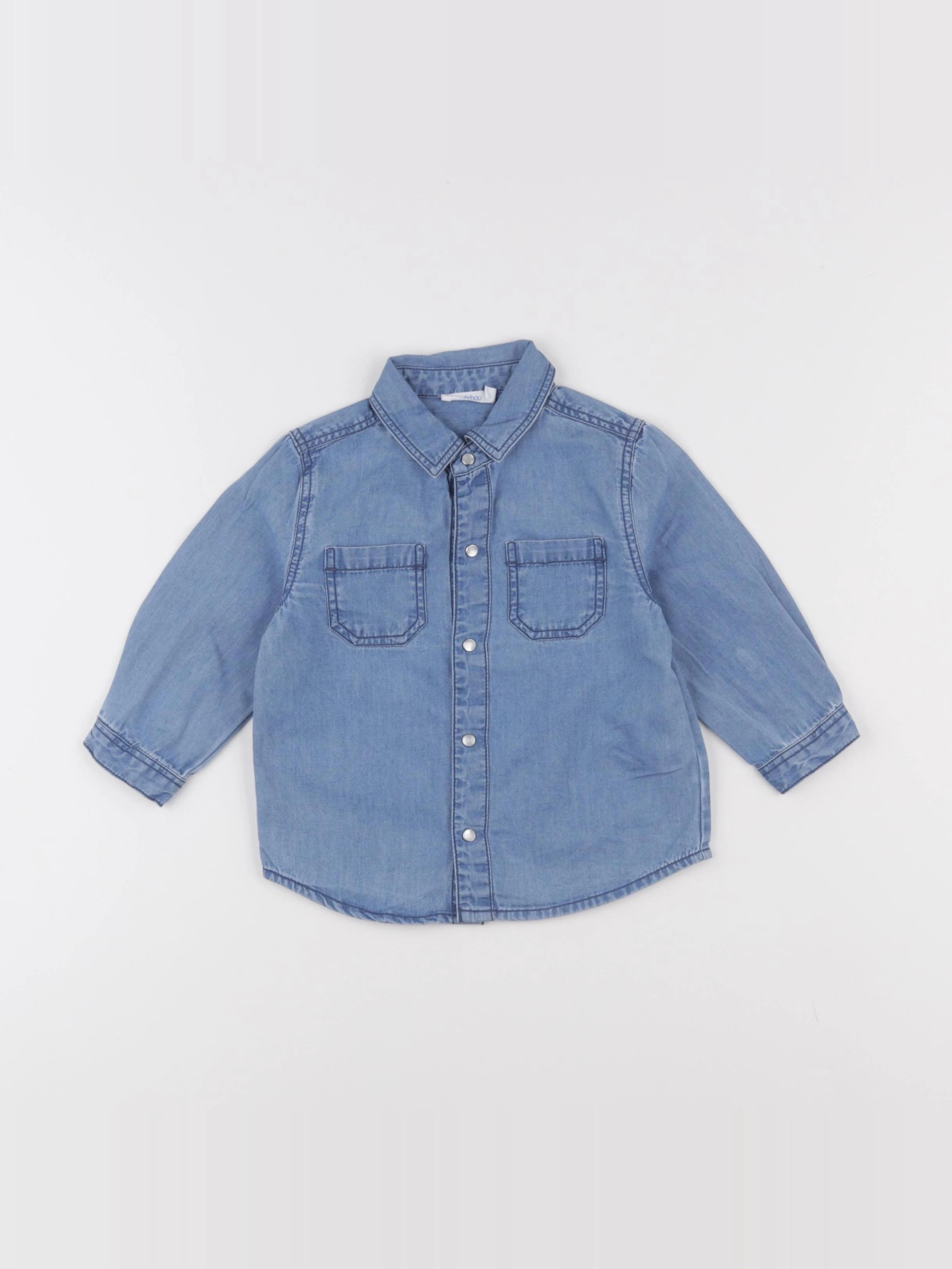 Boutchou - chemise bleu - 12 mois