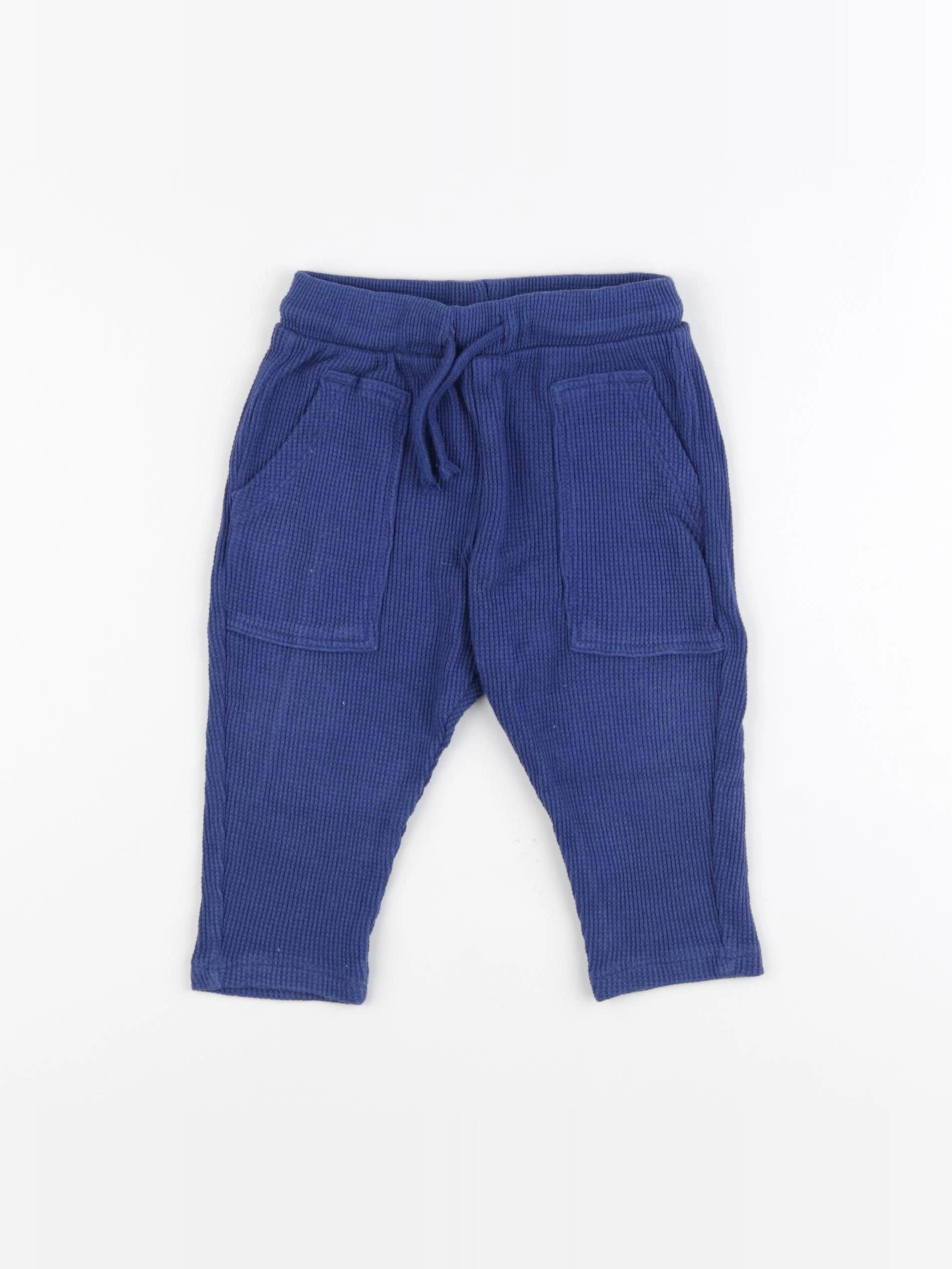 H&M - pantalon bleu - 9/12 mois