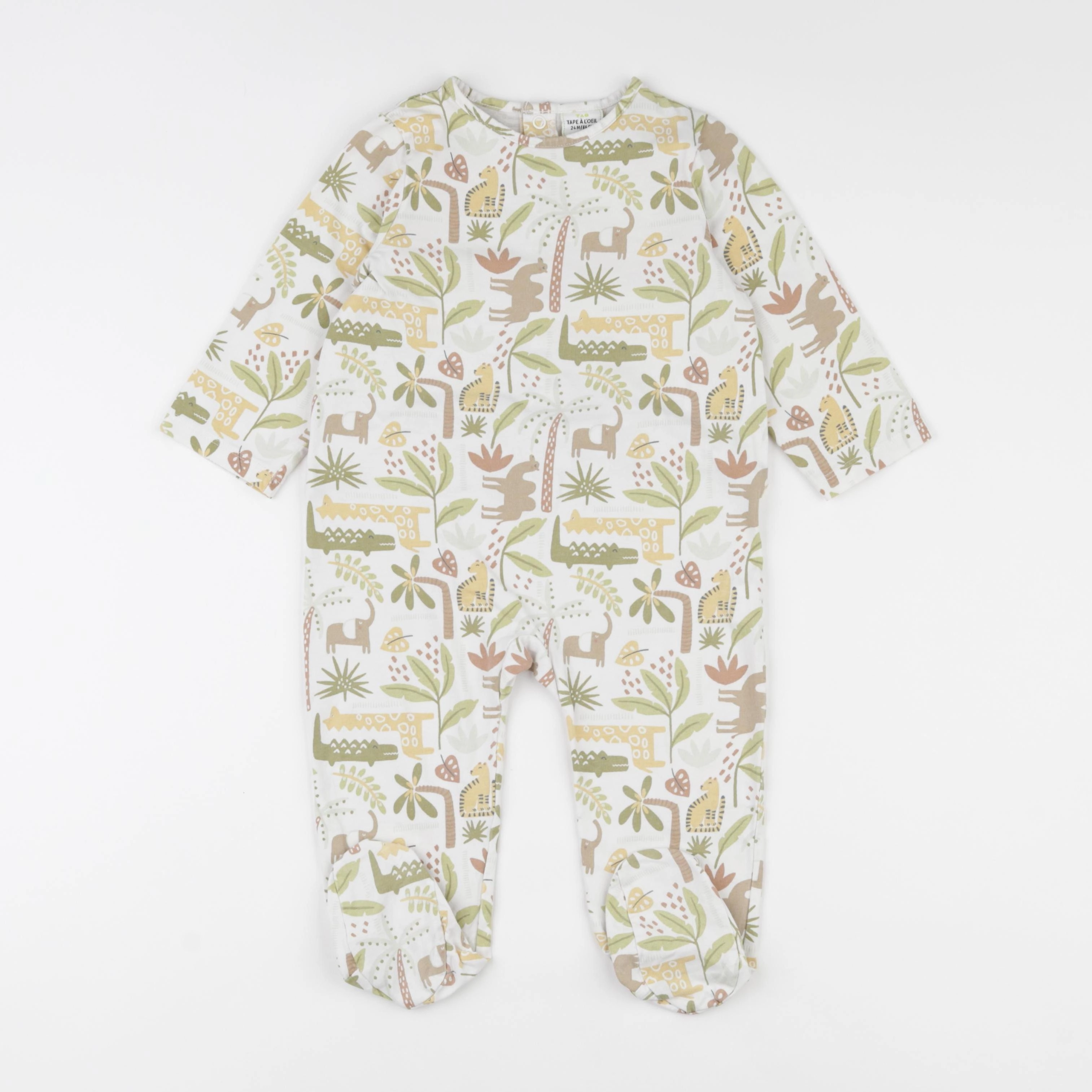 Tape à l'oeil - pyjama coton beige, vert - 24 mois