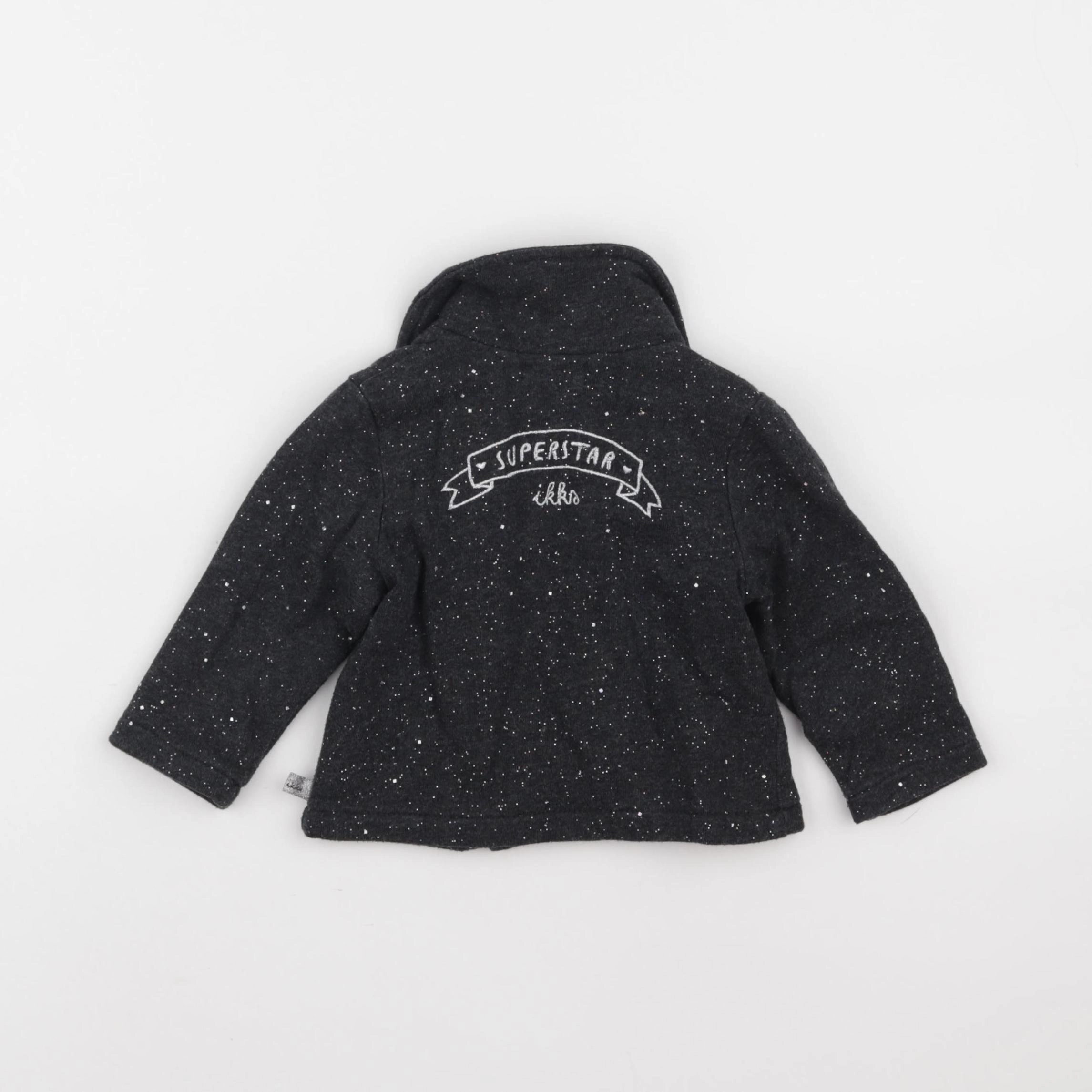 IKKS - sweat gris, argent - 12 mois