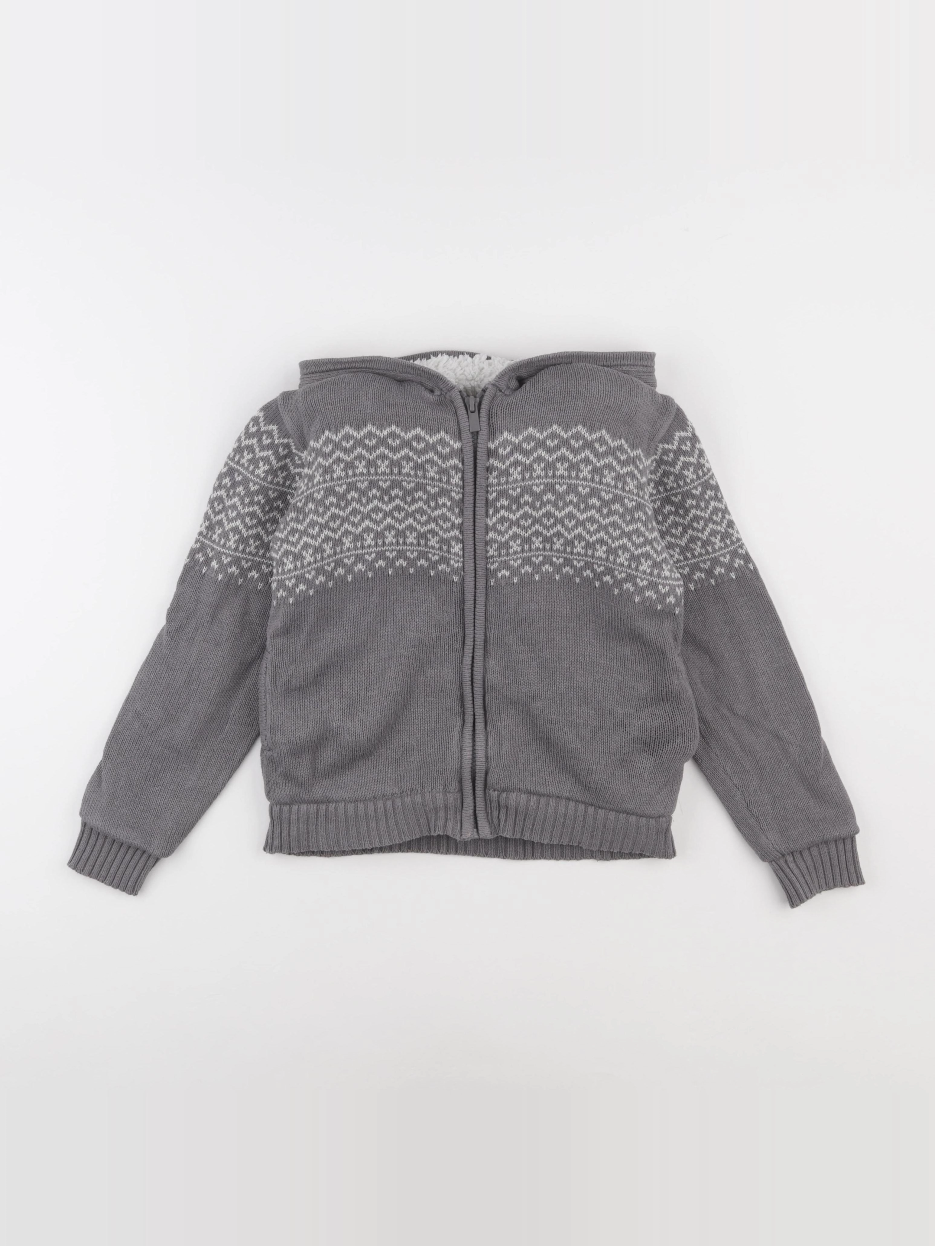 Vertbaudet - veste doublé gris - 8 ans