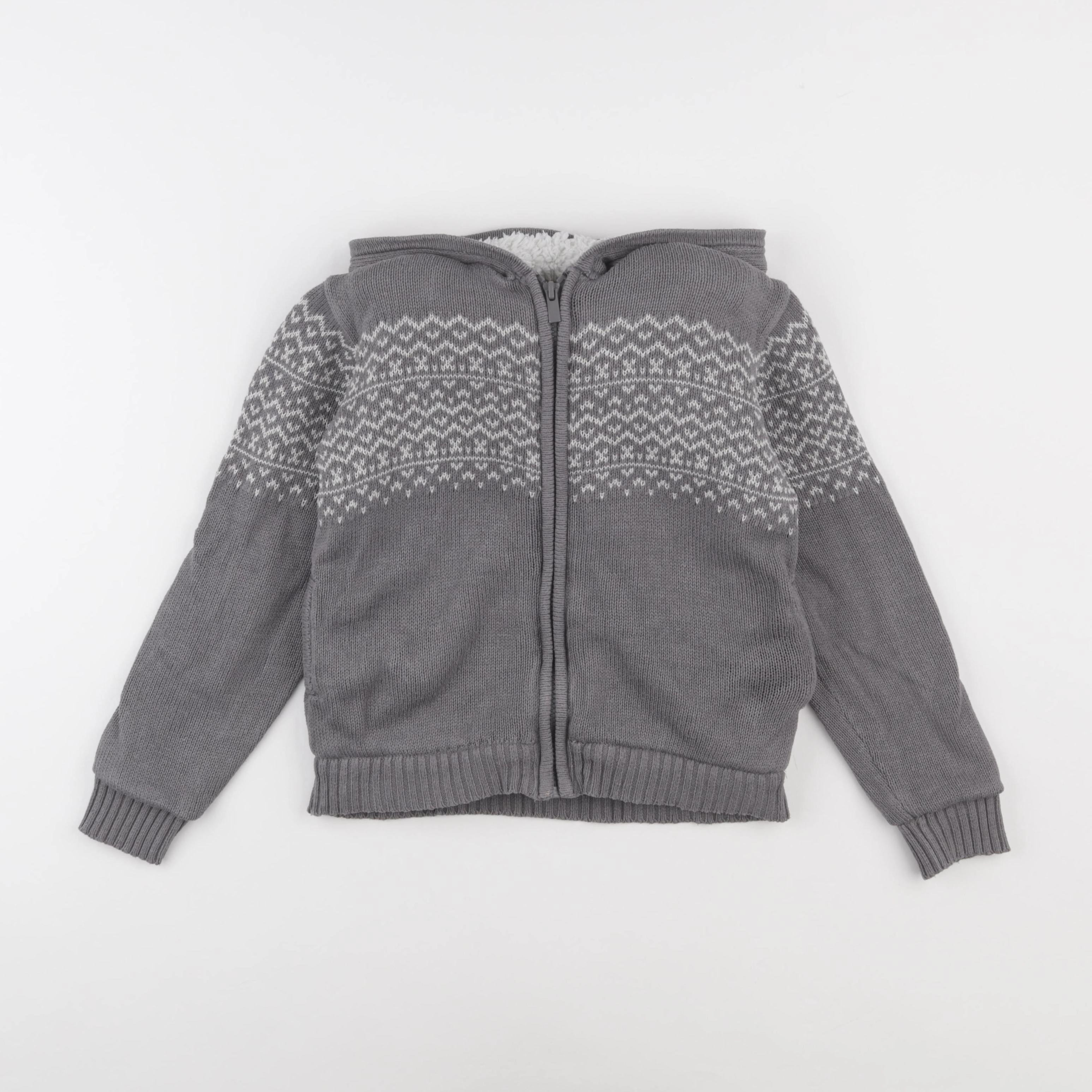 Vertbaudet - veste doublé gris - 8 ans