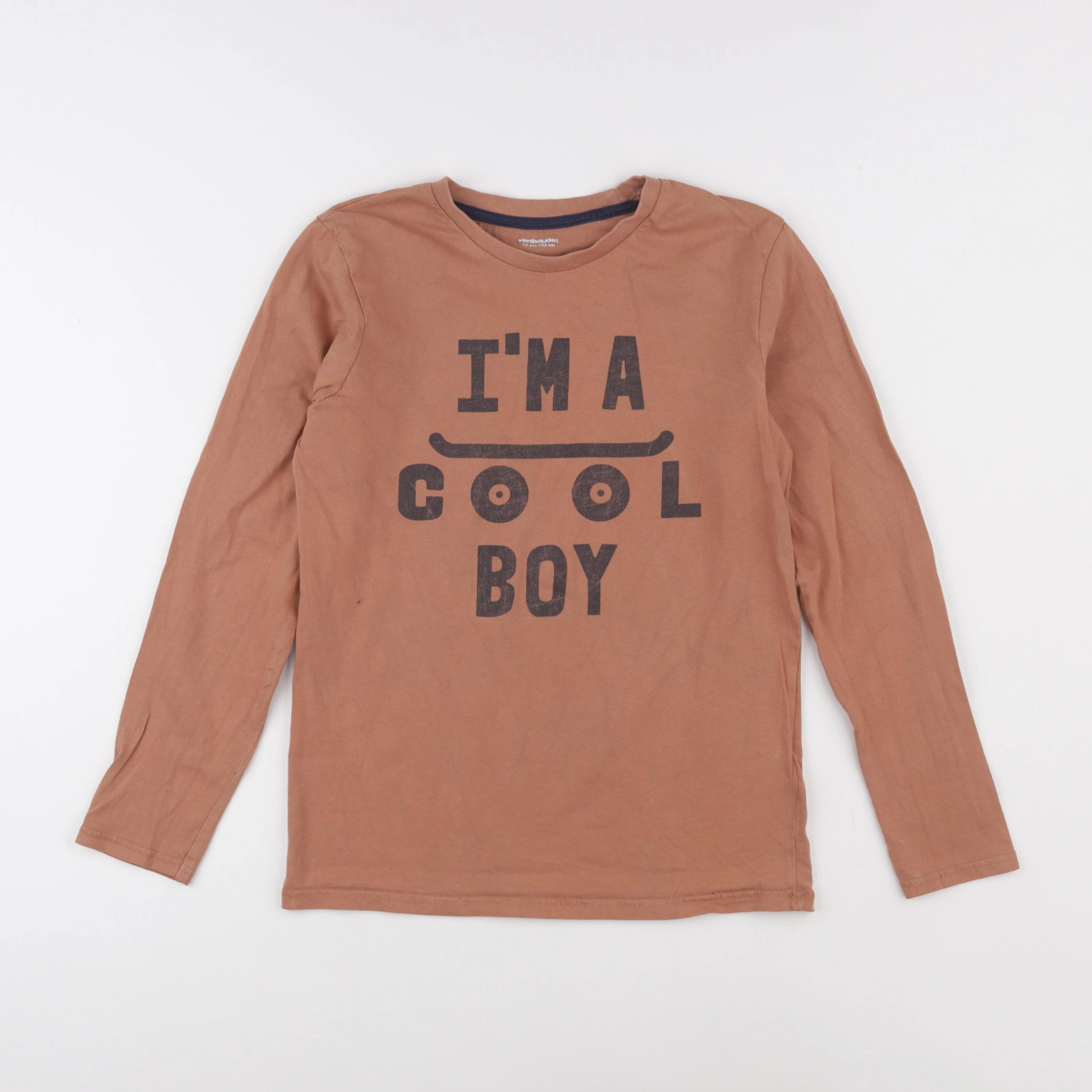 Vertbaudet - tee-shirt marron - 12 ans