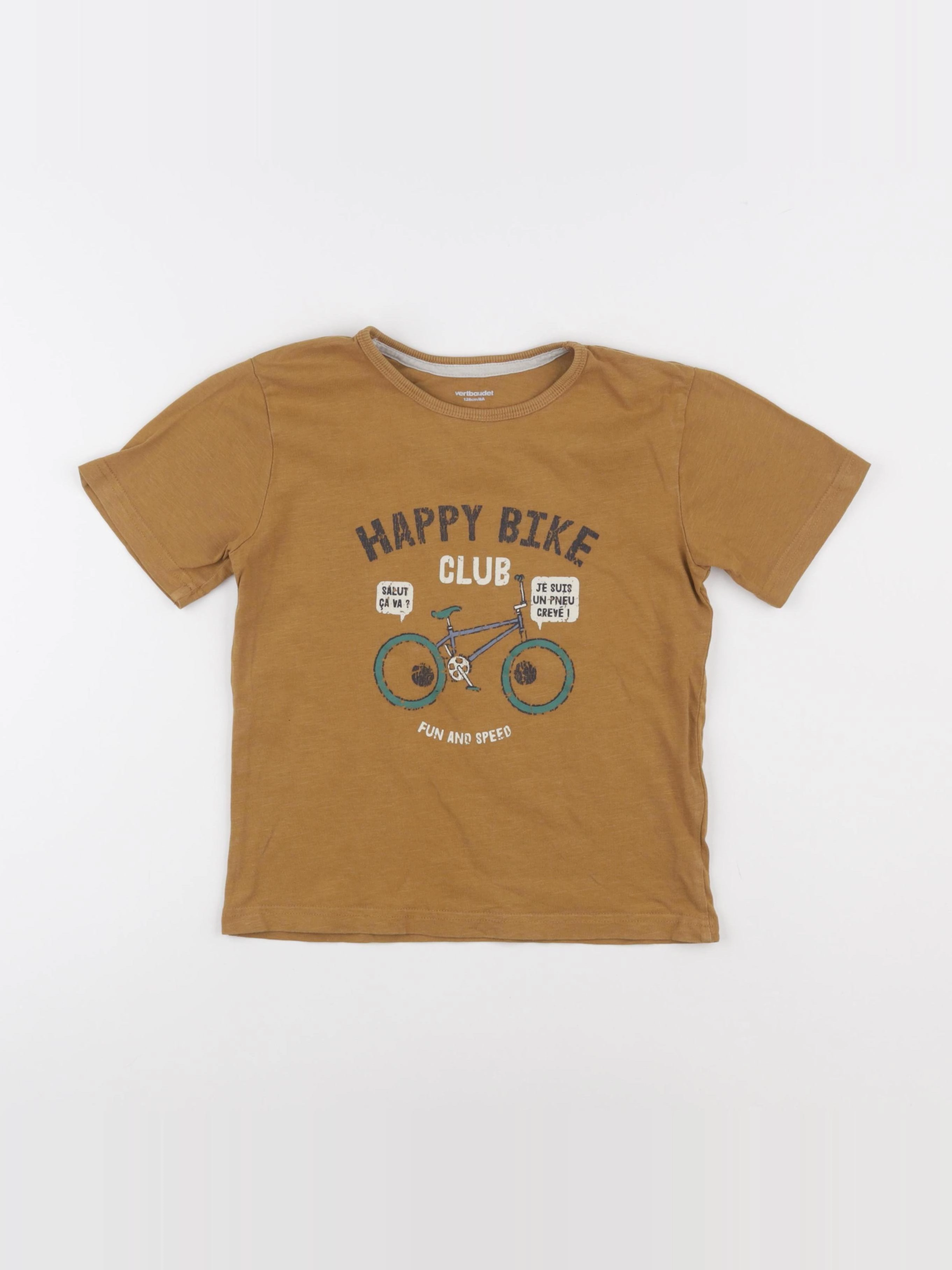 Vertbaudet - tee-shirt marron - 8 ans