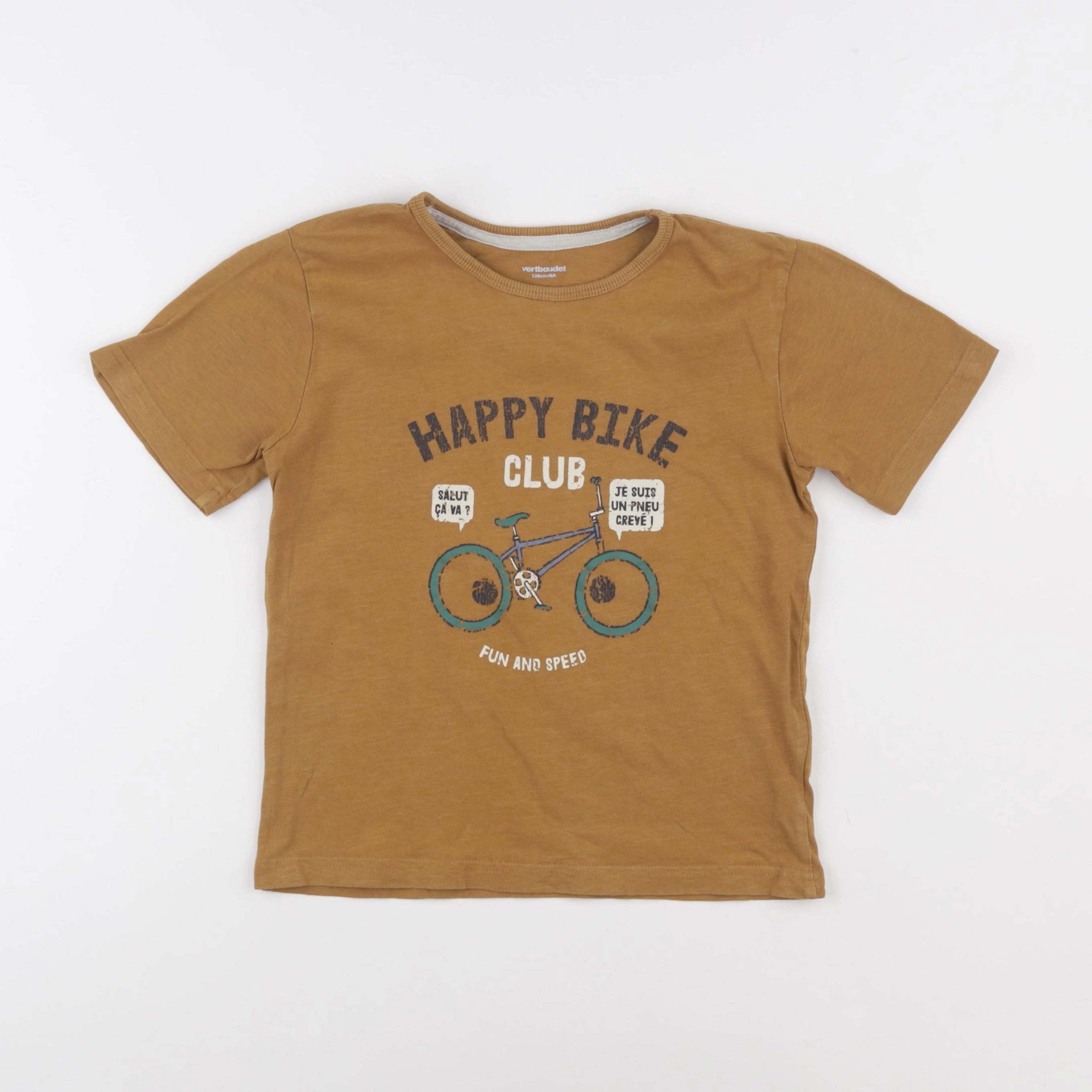 Vertbaudet - tee-shirt marron - 8 ans