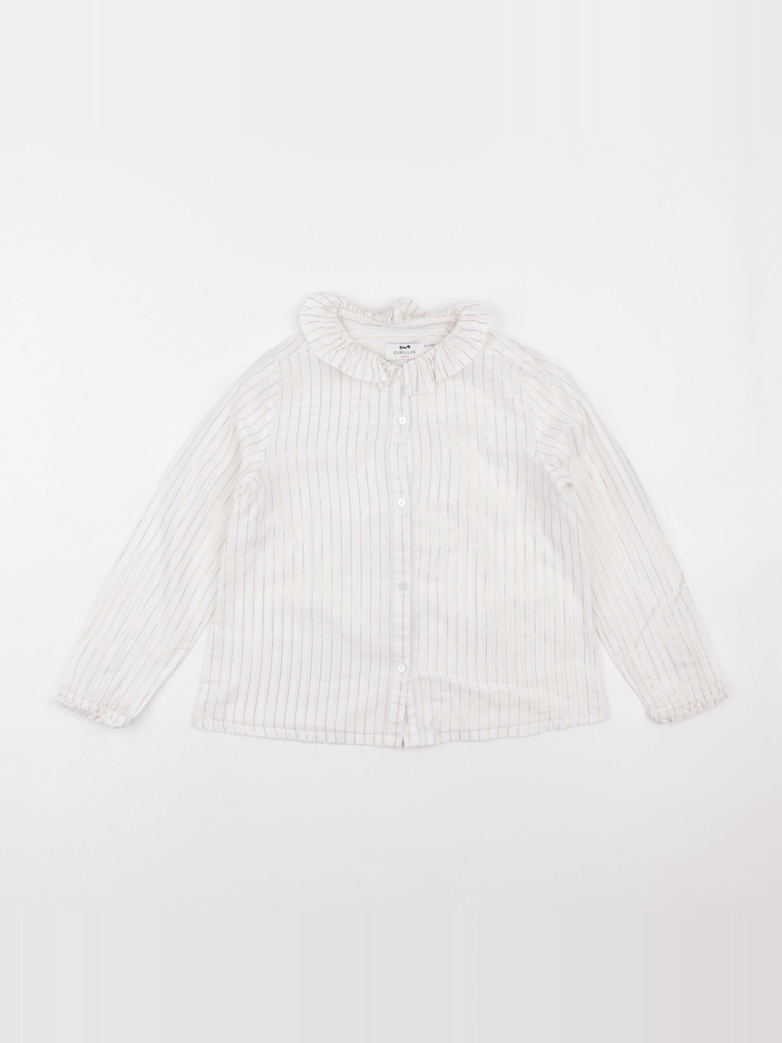 Cyrillus - blouse blanc, or - 8 ans
