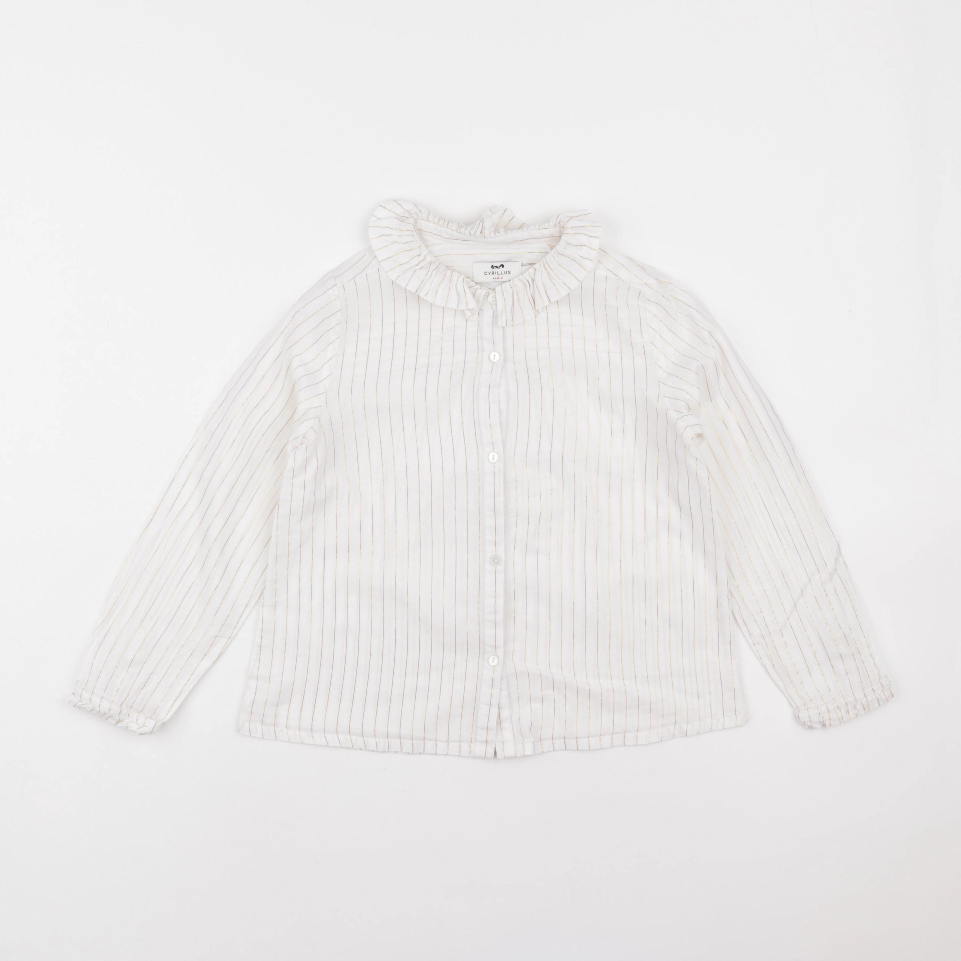 Cyrillus - blouse blanc, or - 8 ans