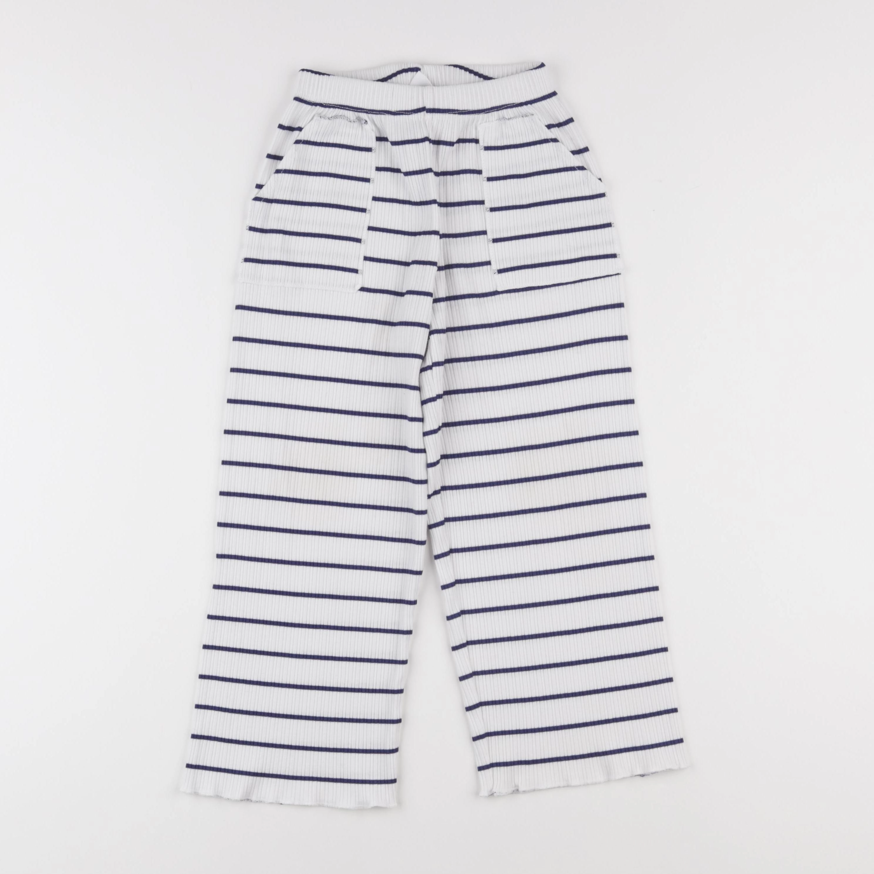 Zara - pantalon bleu, blanc - 5/6 ans