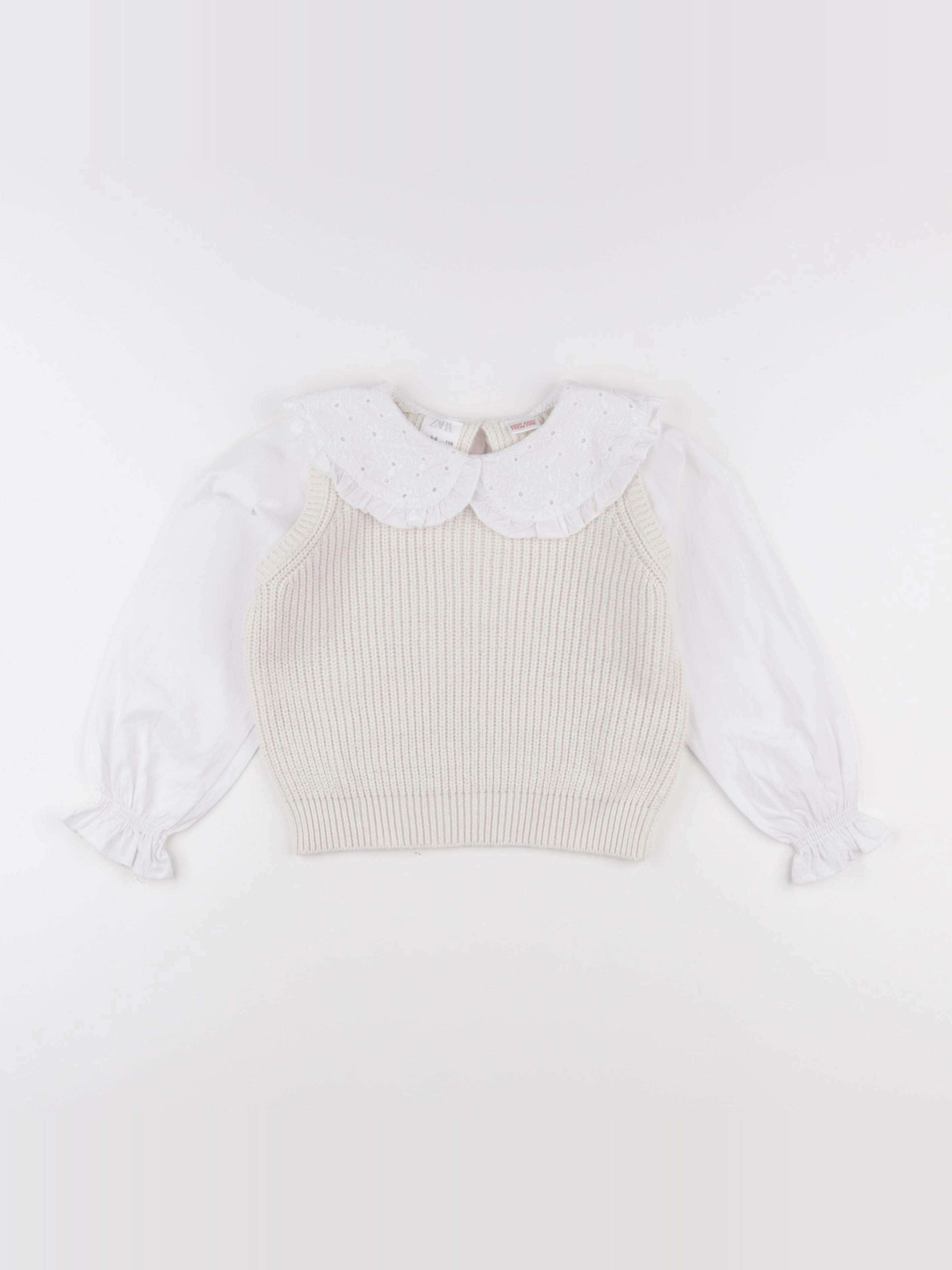 Zara - pull beige - 5/6 ans