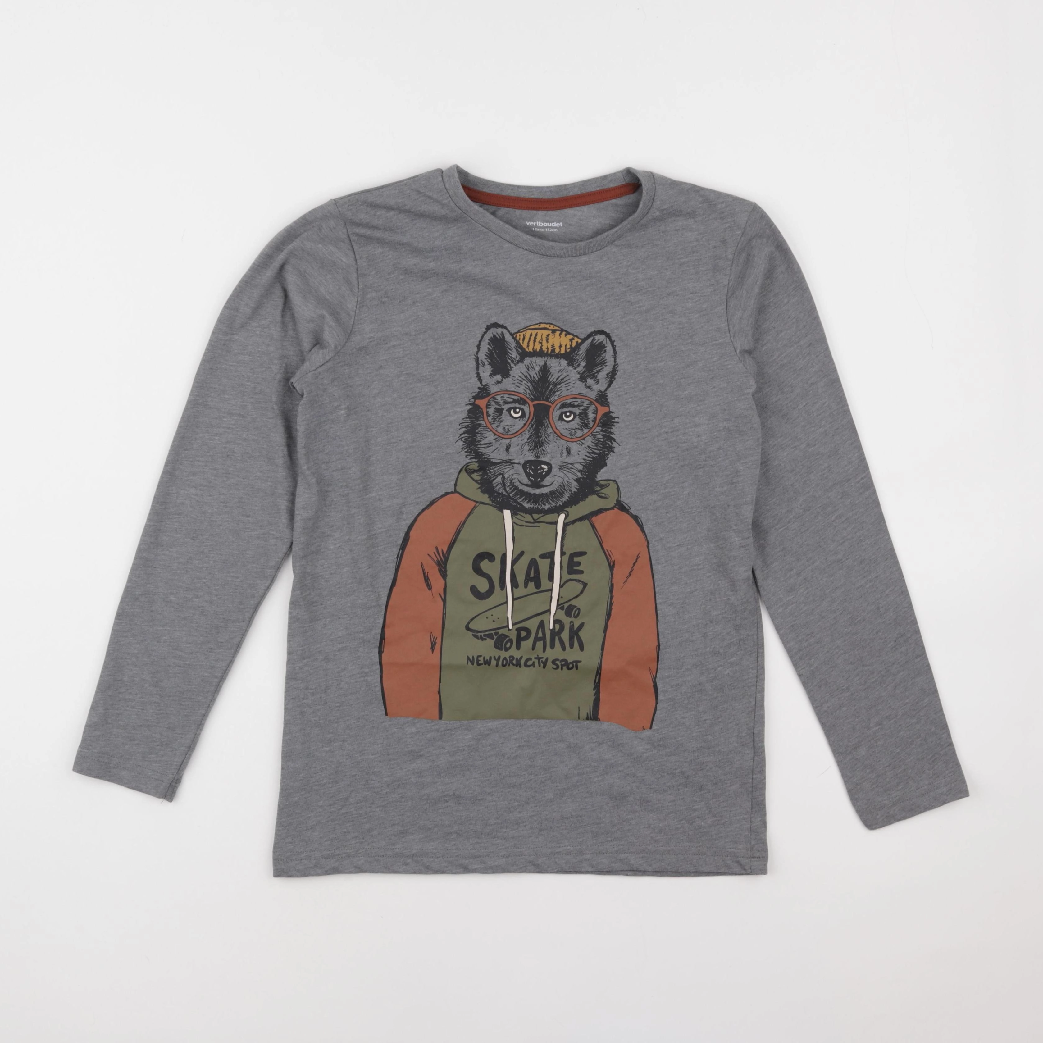 Vertbaudet - tee-shirt gris - 12 ans