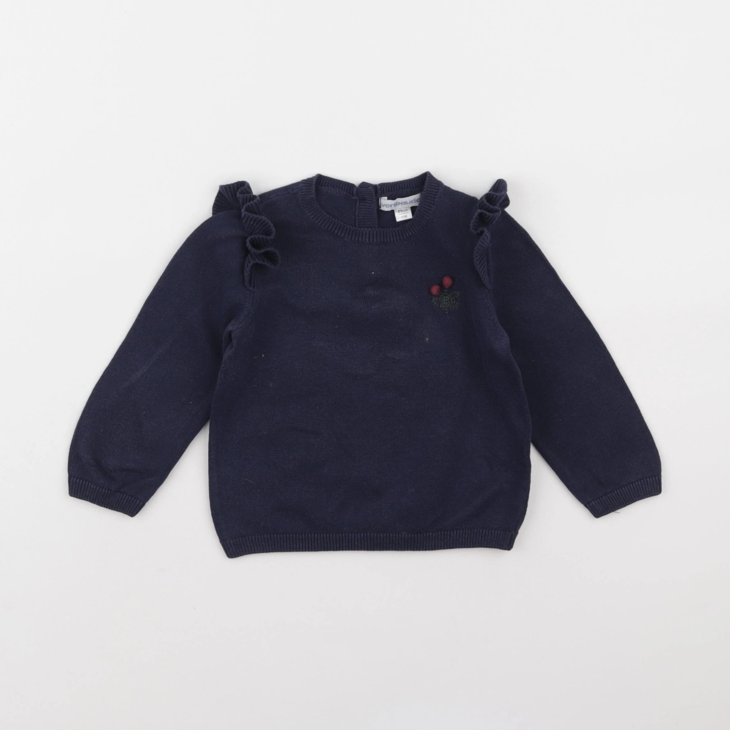 Vertbaudet - pull bleu - 18 mois