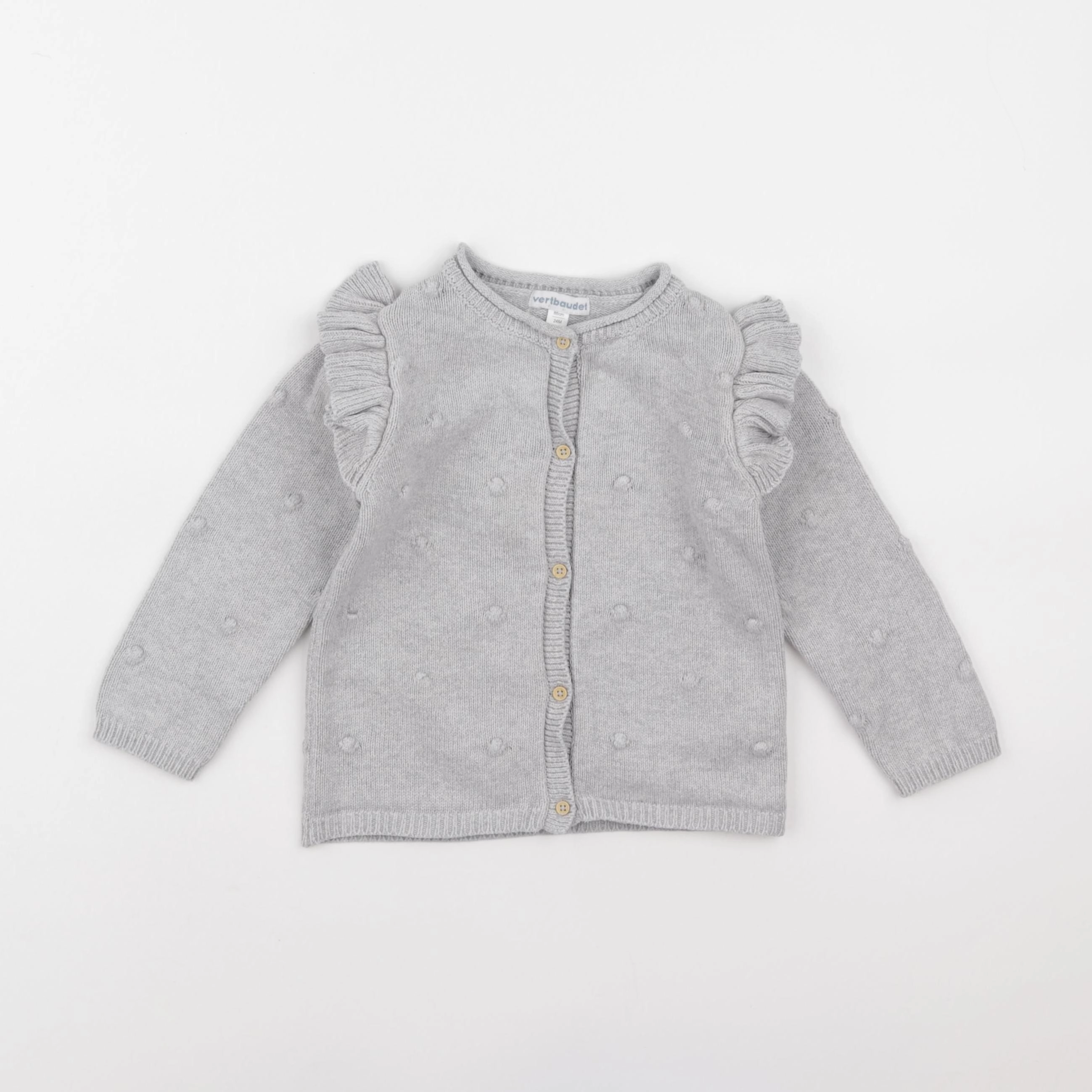 Vertbaudet - gilet gris - 24 mois