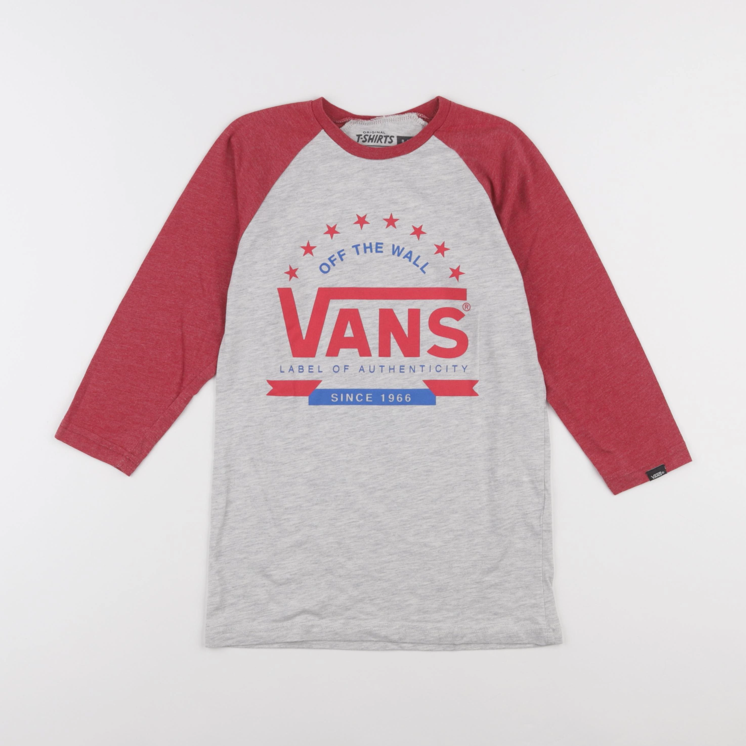 Vans - tee-shirt gris, rouge - 8/10 ans