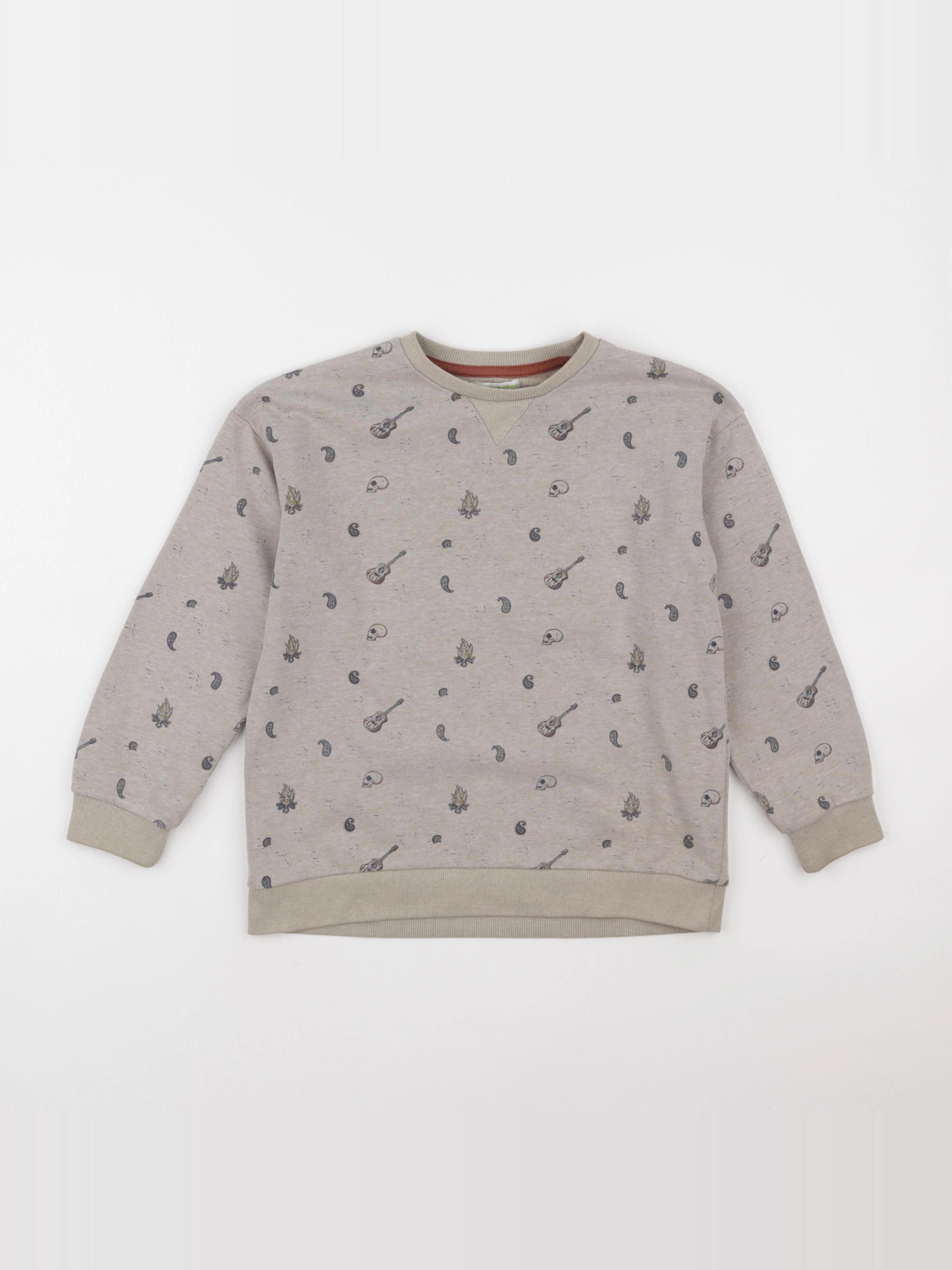 Vertbaudet - sweat marron - 8 ans