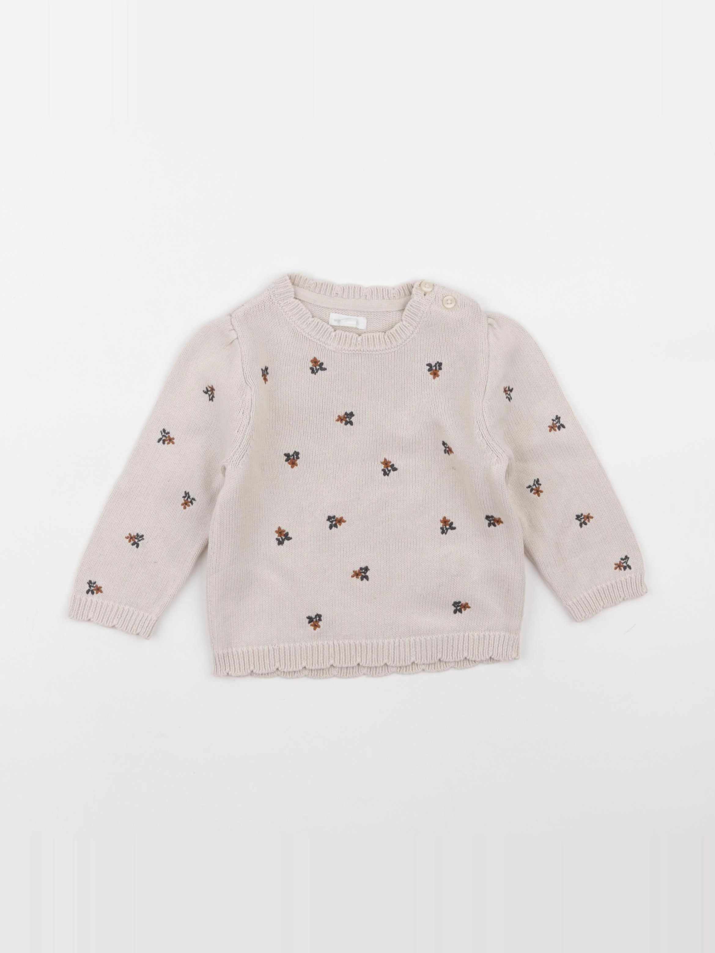 Vertbaudet - pull beige - 18 mois