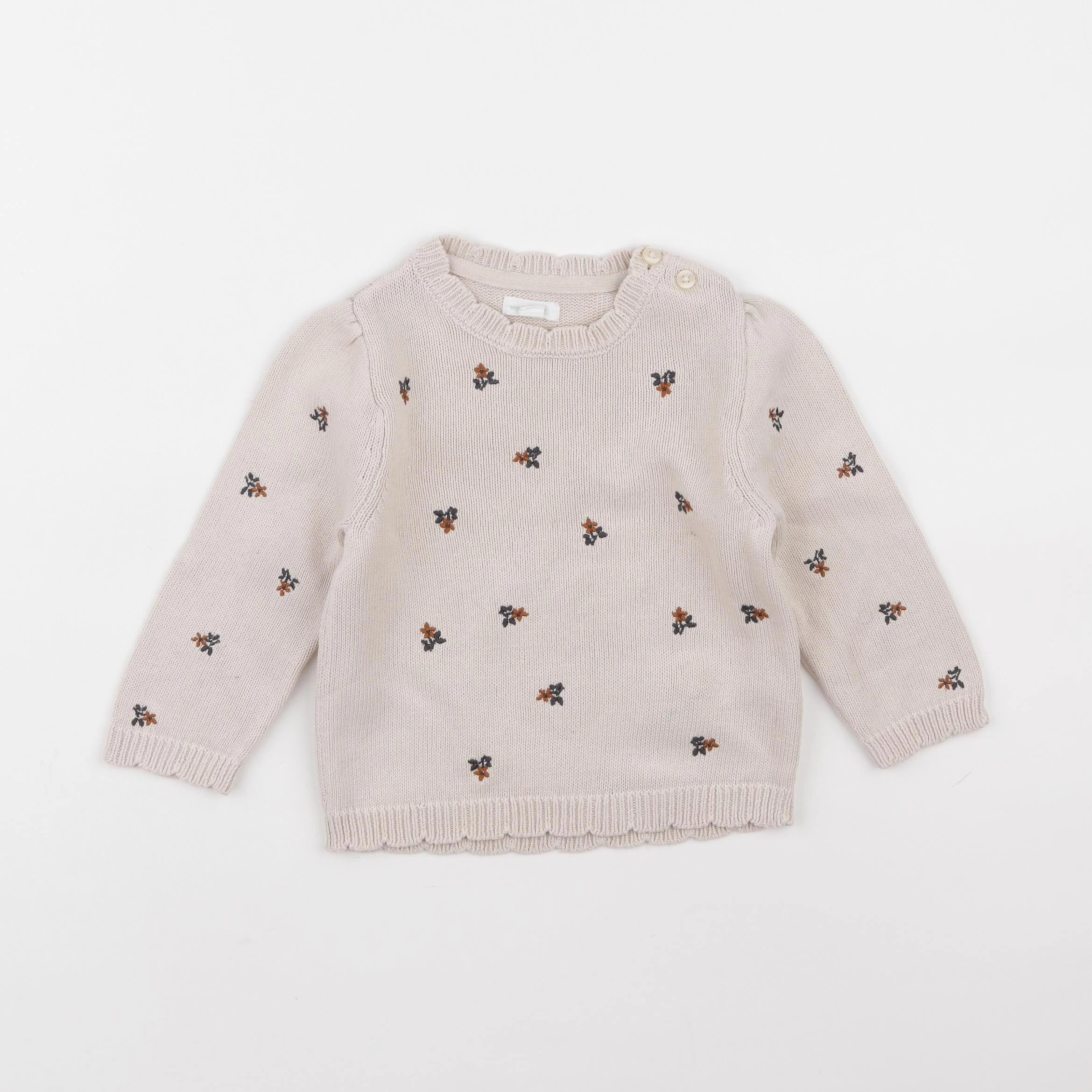 Vertbaudet - pull beige - 18 mois