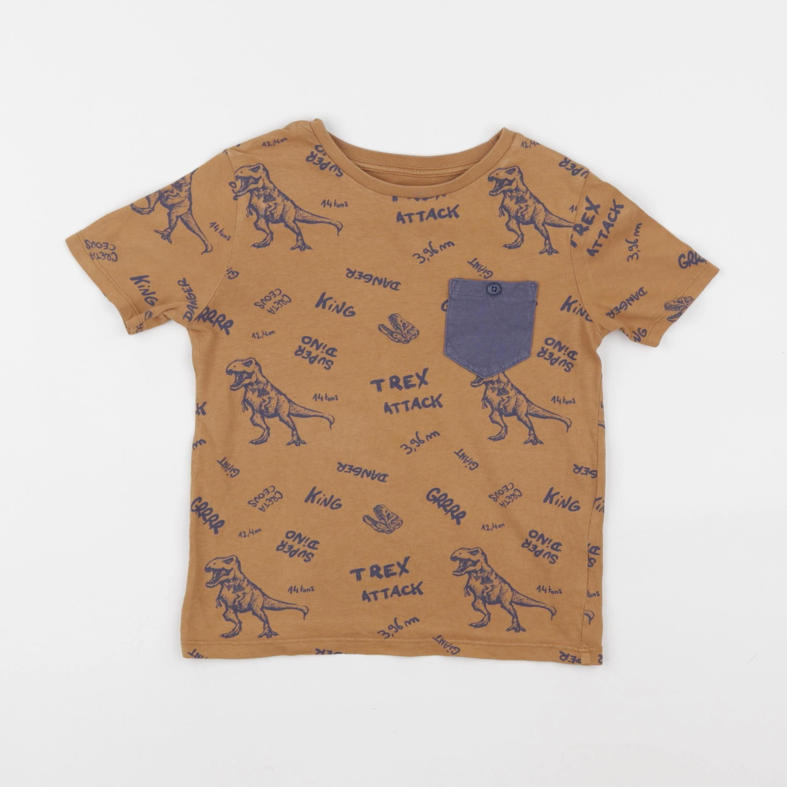 Vertbaudet - tee-shirt marron, bleu - 6 ans