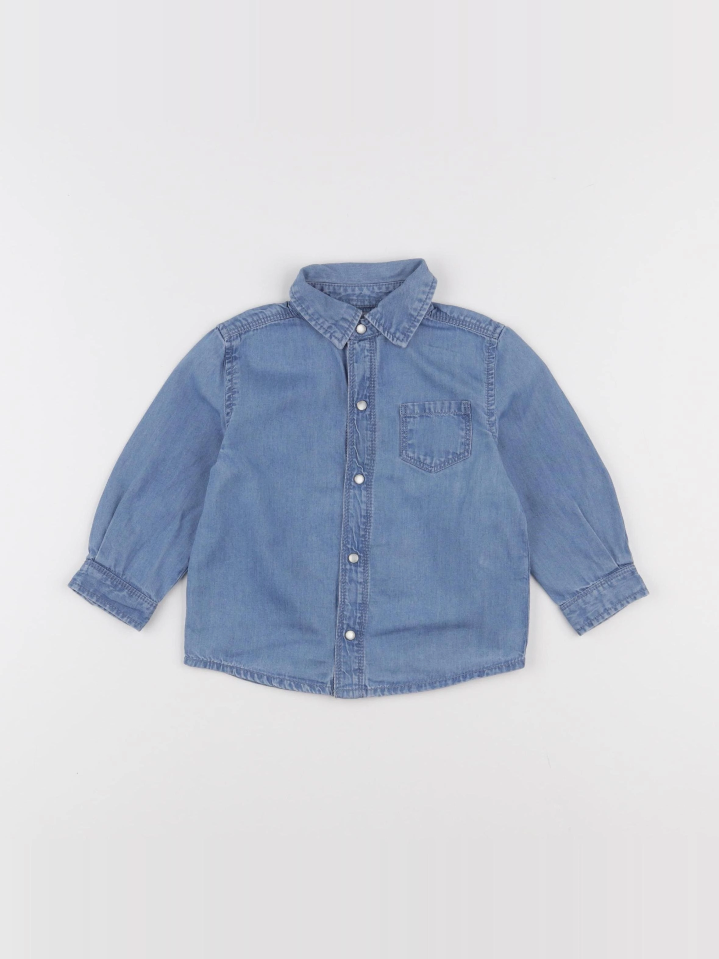Boutchou - chemise bleu - 12 mois