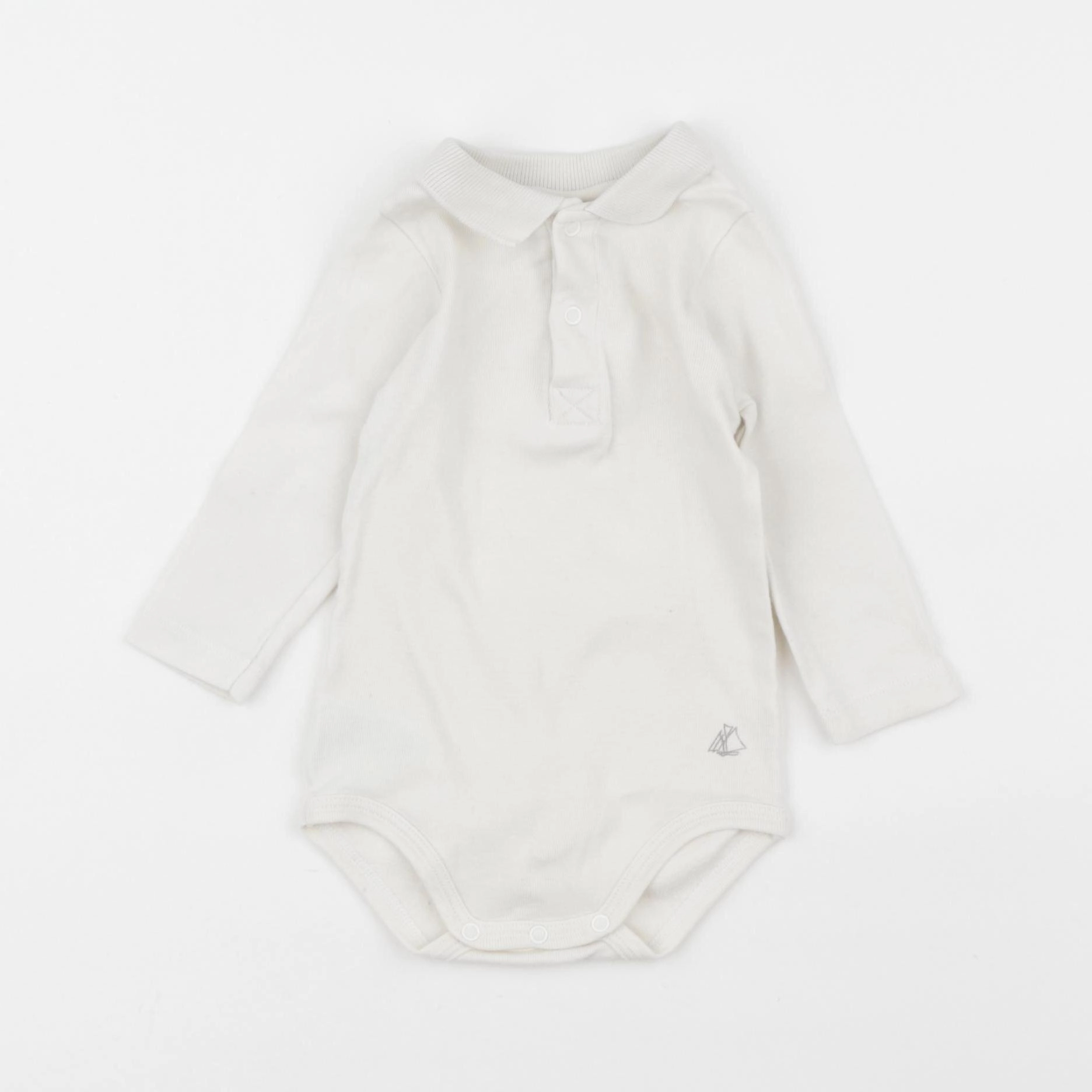 Petit Bateau - body à col blanc - 6 mois