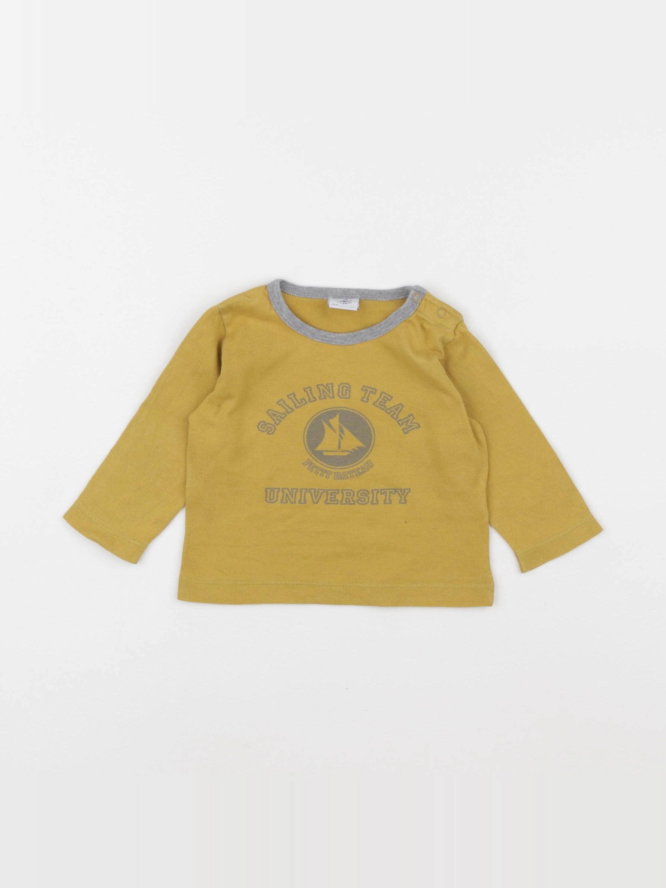 Petit Bateau - tee-shirt jaune - 6 mois
