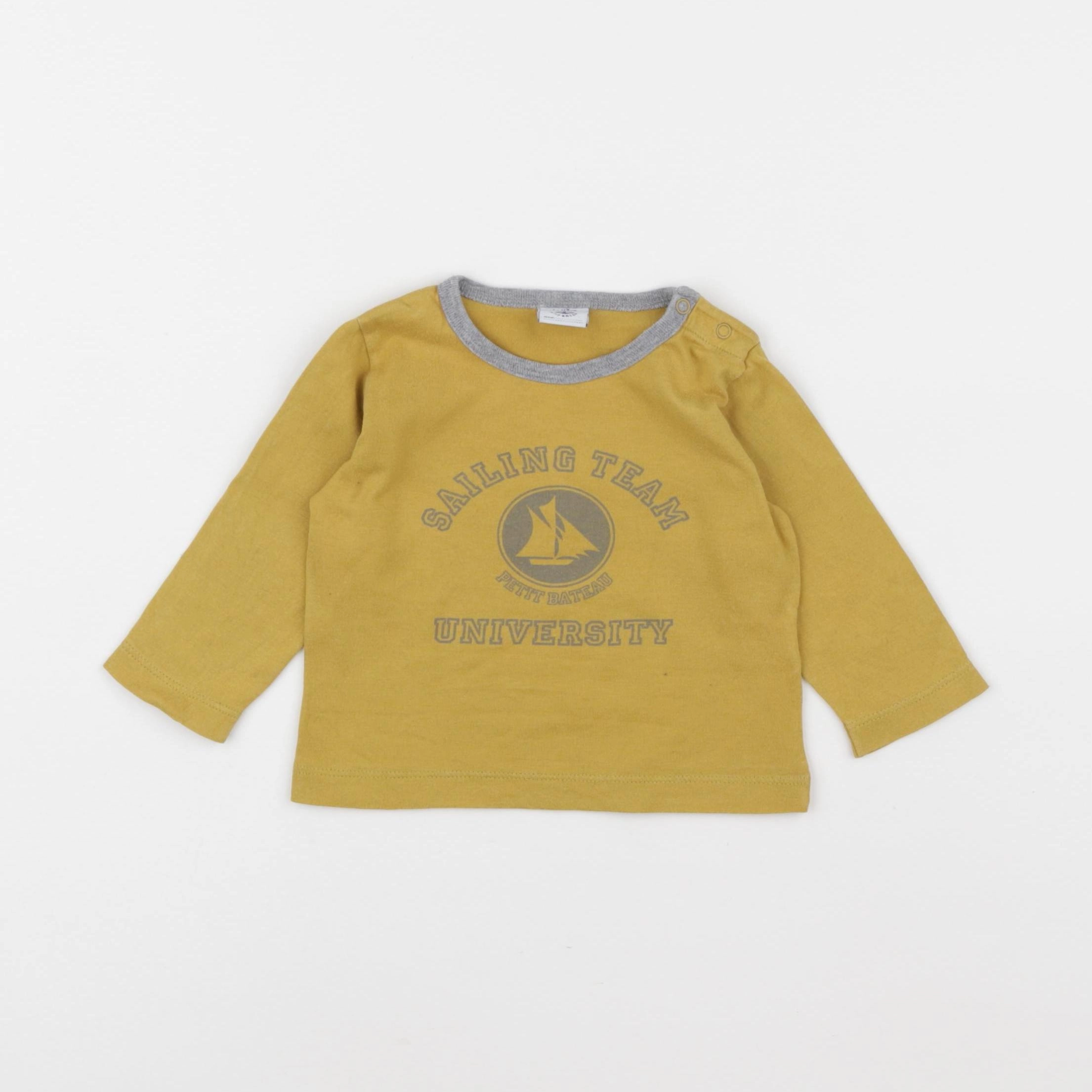 Petit Bateau - tee-shirt jaune - 6 mois