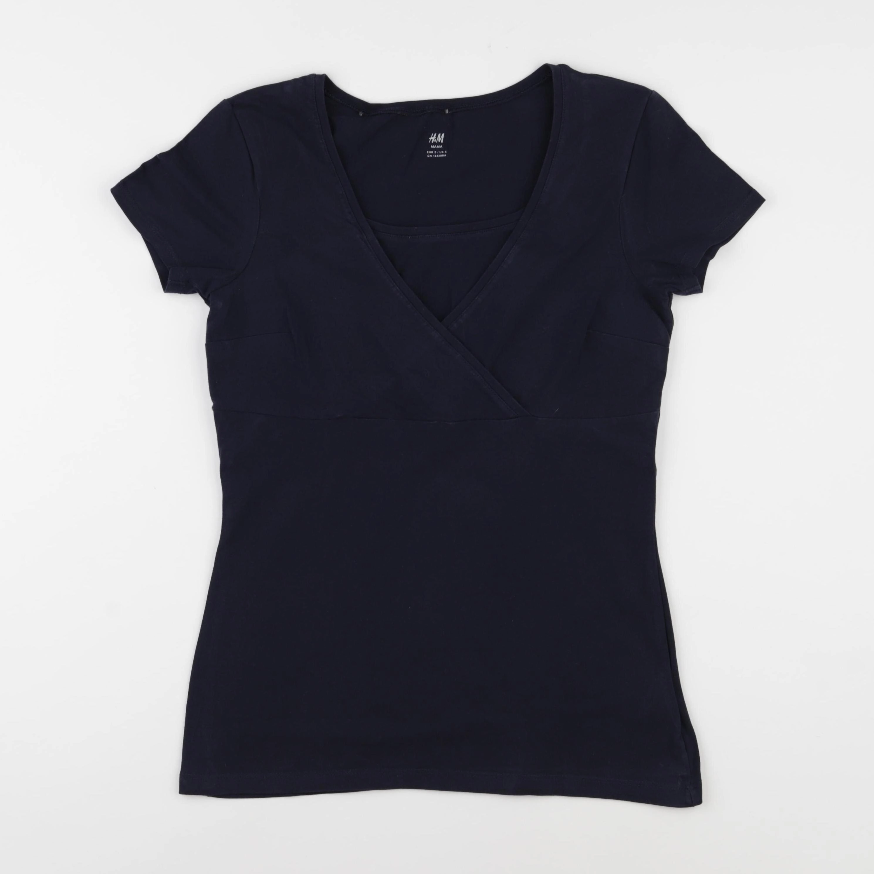 H&M - tee-shirt grossesse bleu - s