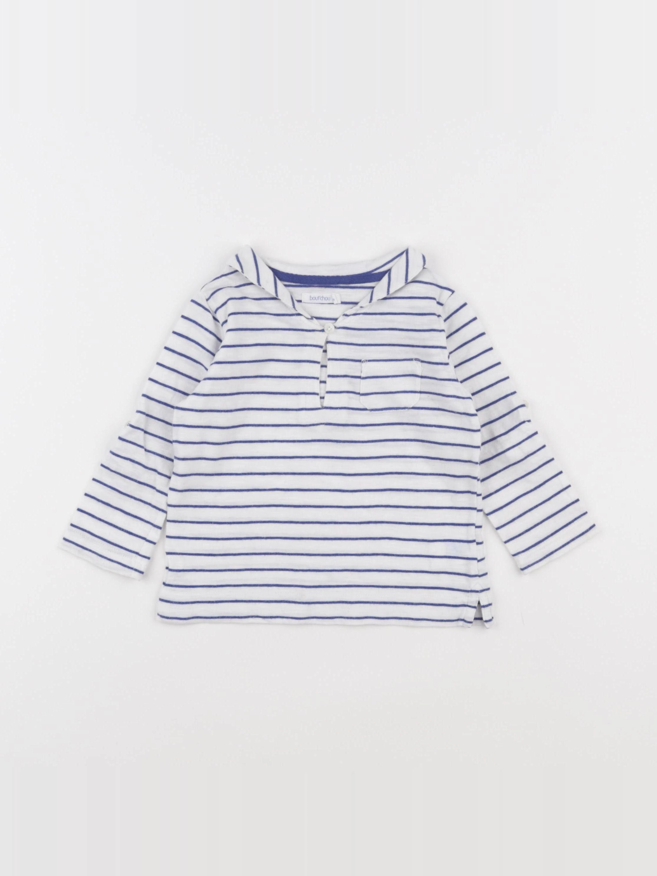 Boutchou - tee-shirt bleu - 12 mois
