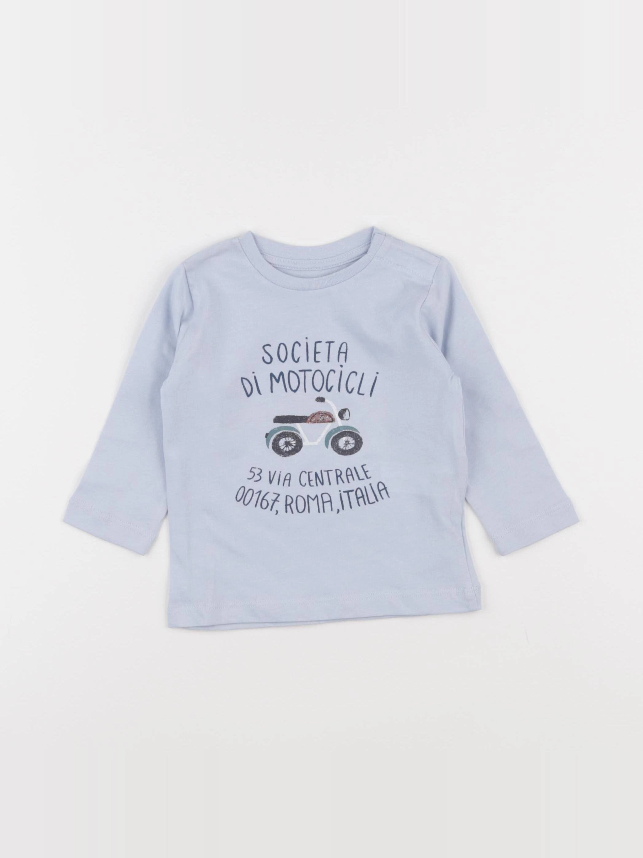 Boutchou - tee-shirt bleu - 9 mois
